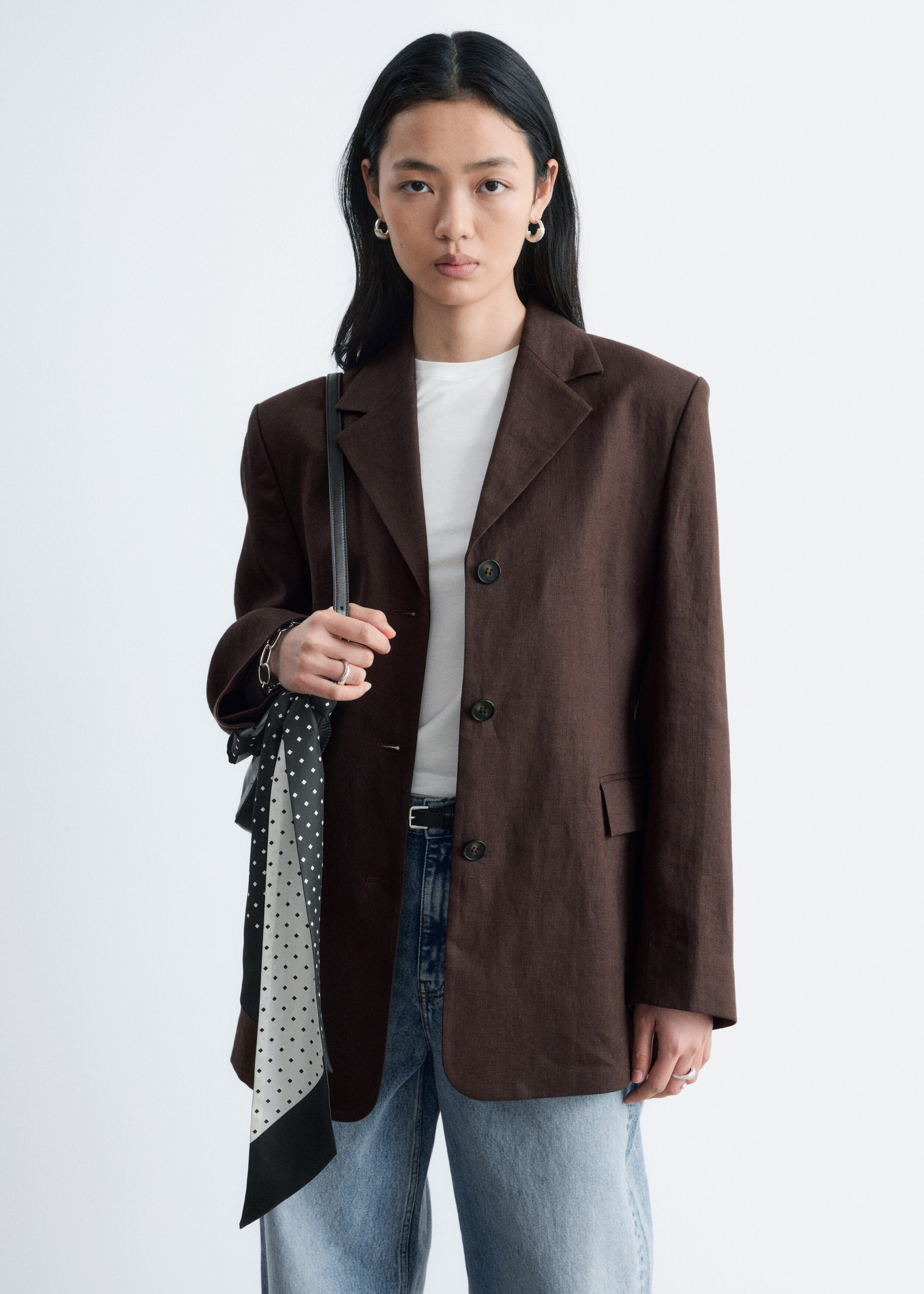 & Other Stories TAPERED LINEN BLAZER