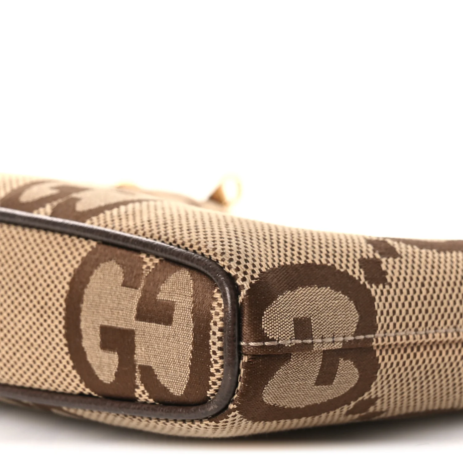 Monogram Jumbo GG Textured Dollar Calfskin Web Wristlet Messenger Bag Camel Ebony New Acero - Top Club