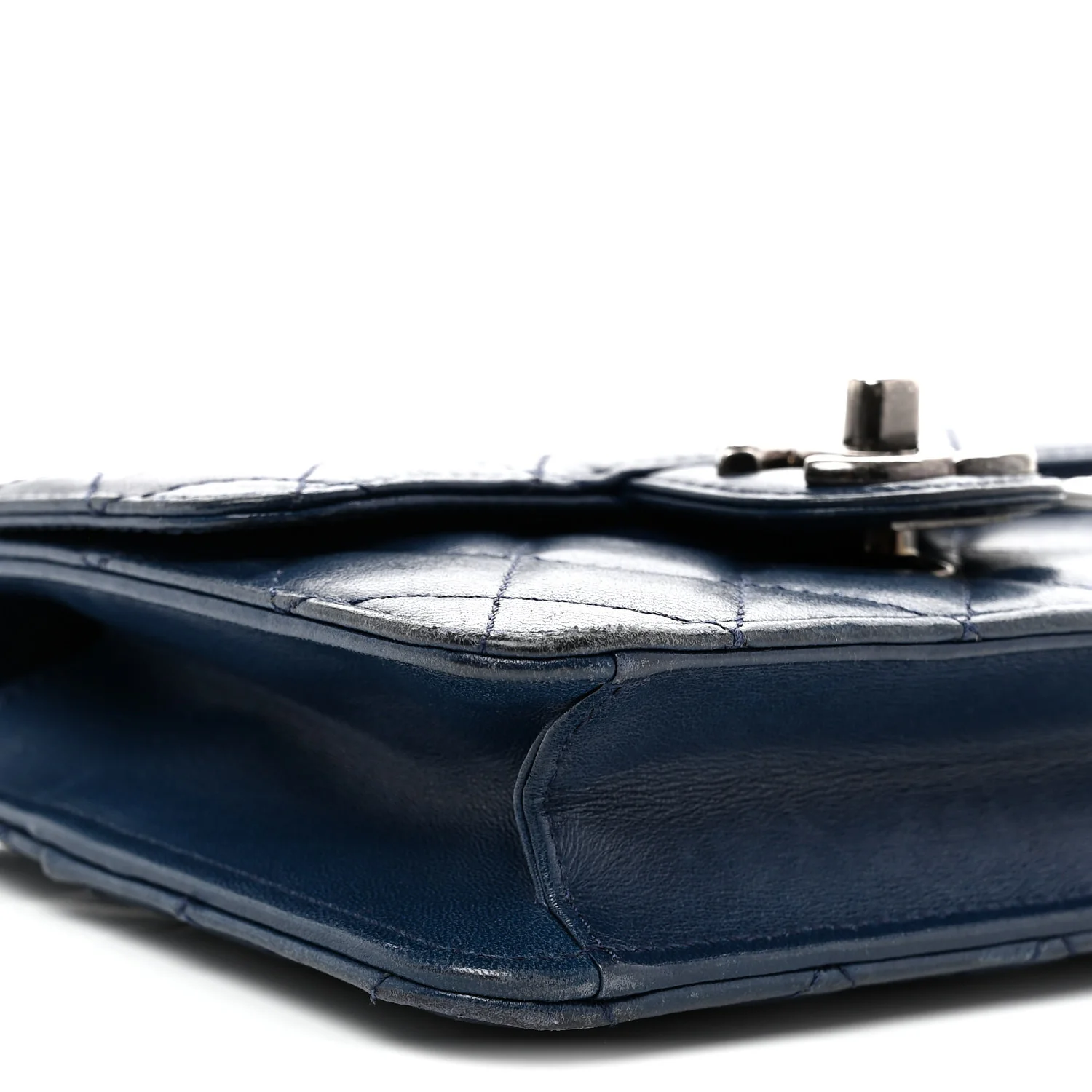 Lambskin Quilted Mini Crossing Times Flap Blue - Top Club