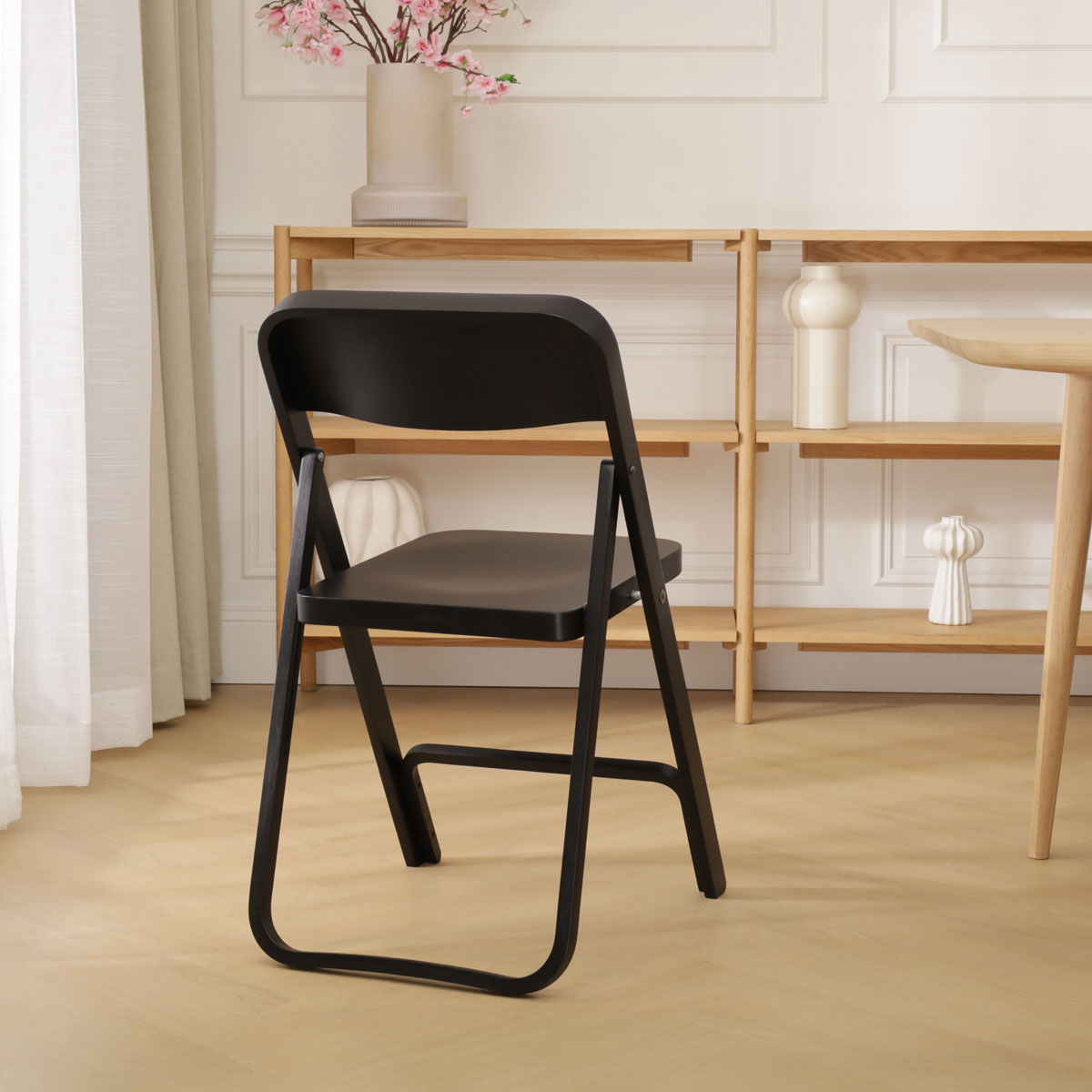 Houten klapstoel Flip - zwart
