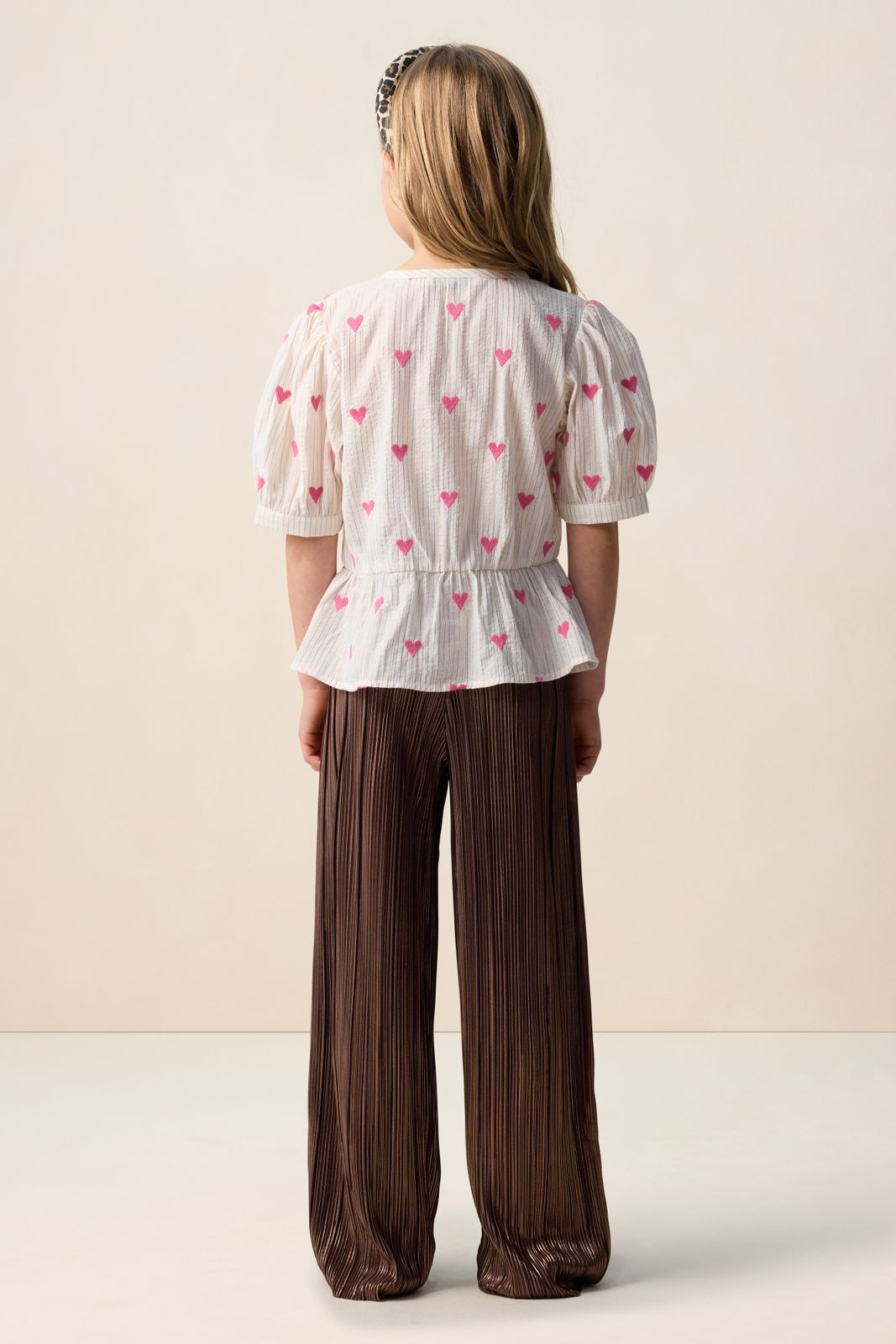 Gouden pliss&eacute; broek