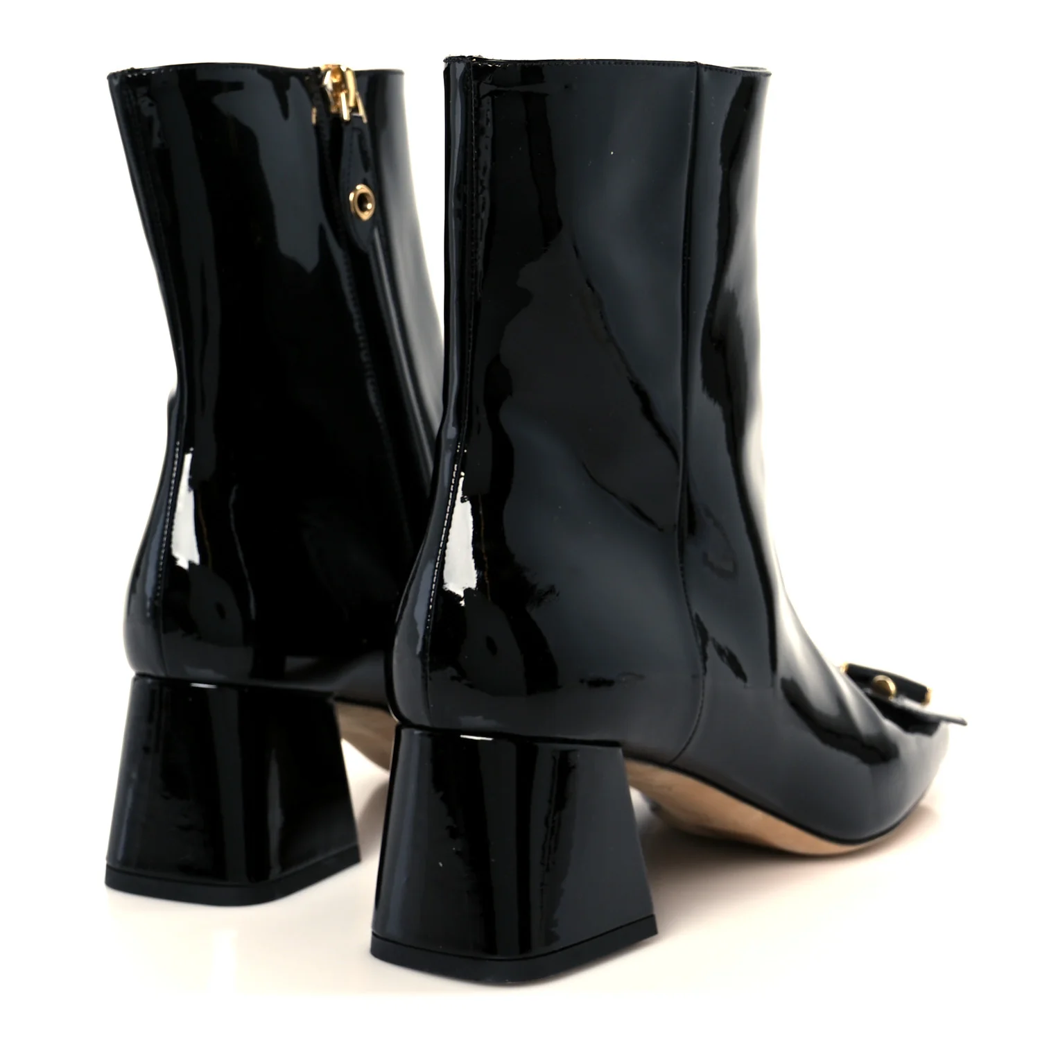 Patent Calfskin Shake Ankle Boots 38 Black - Top Club