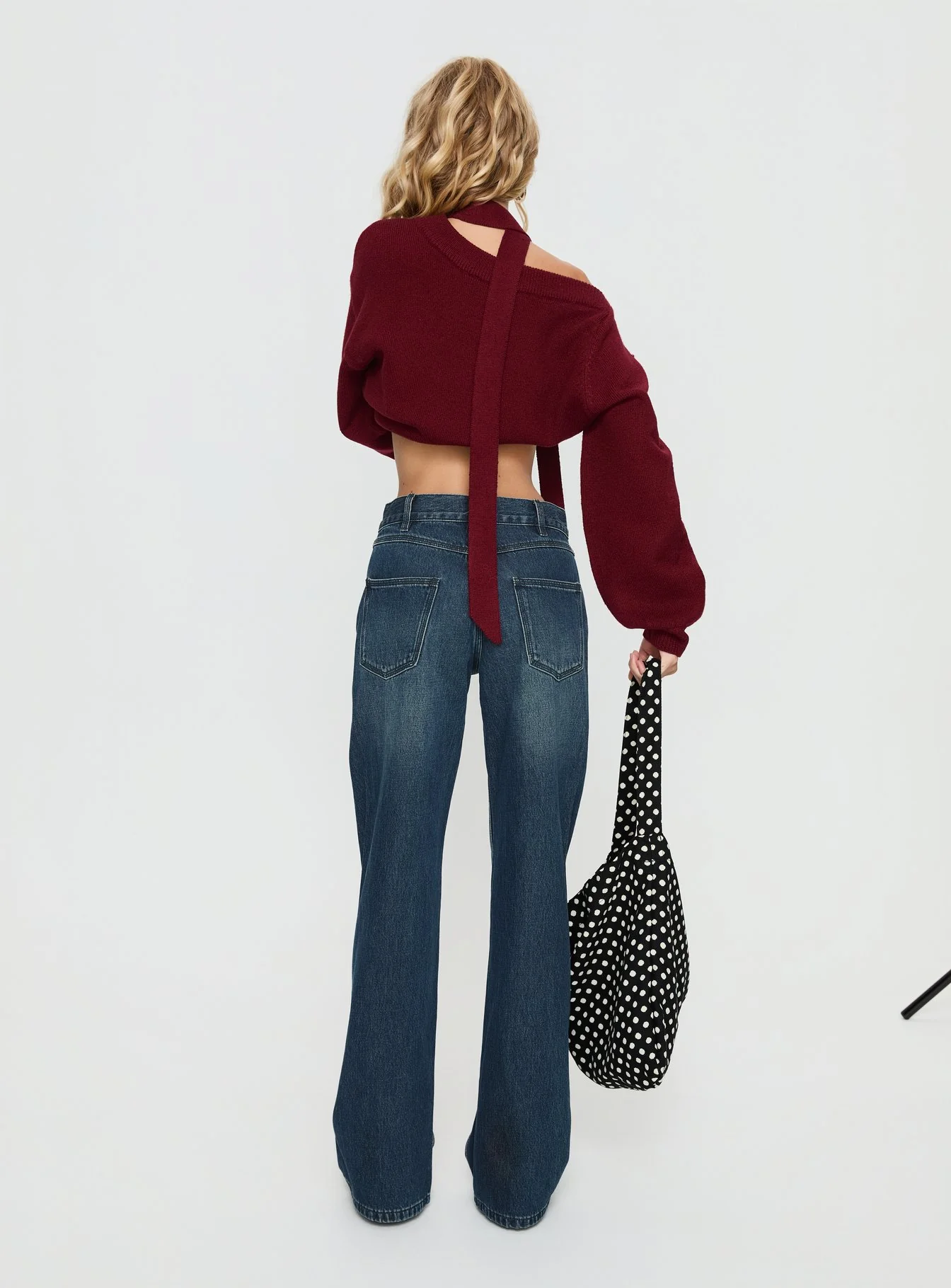 Kellsie High Rise Wide Leg Jeans Dark Blue Wash