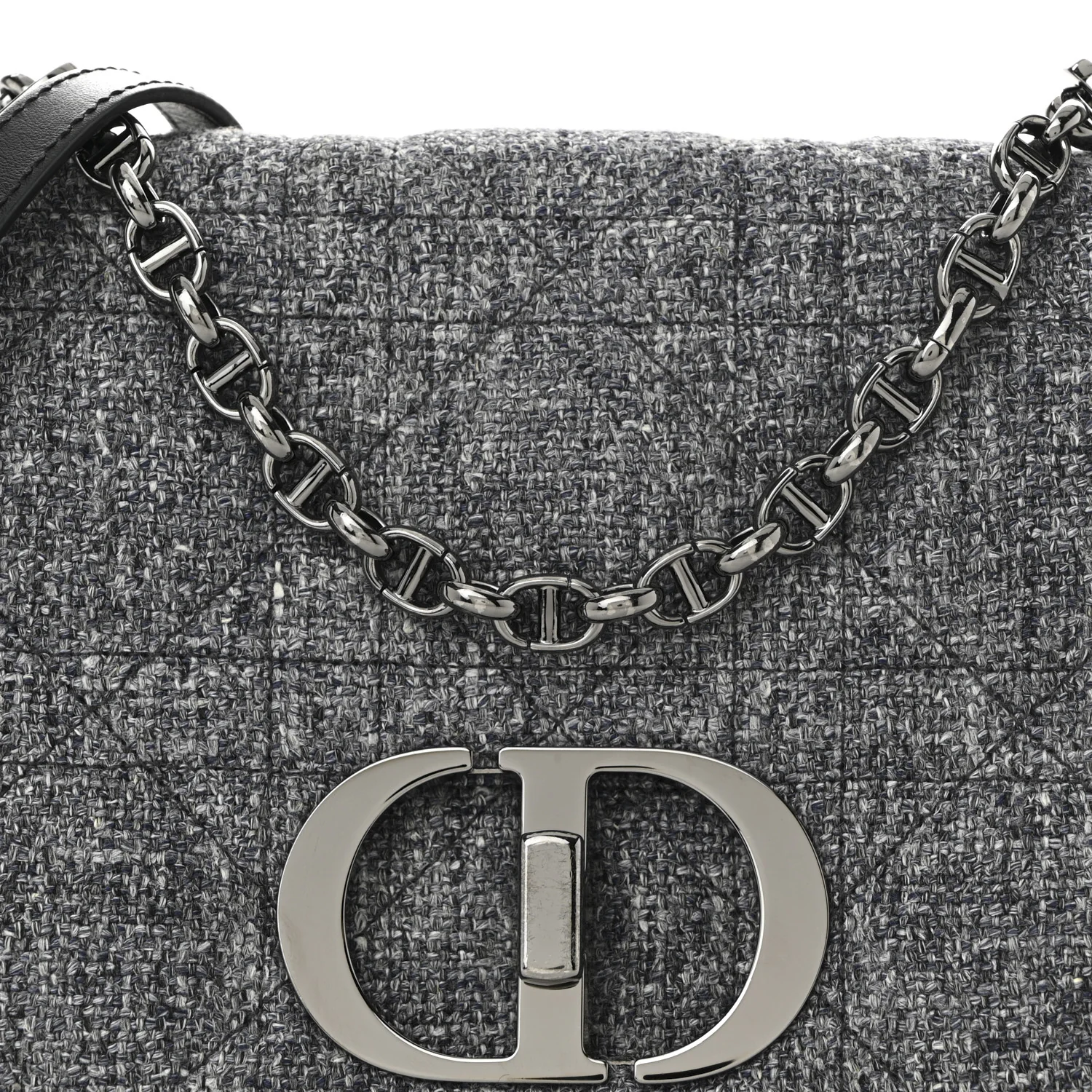 Tweed Macrocannage Medium Caro Bag Black - Top Club