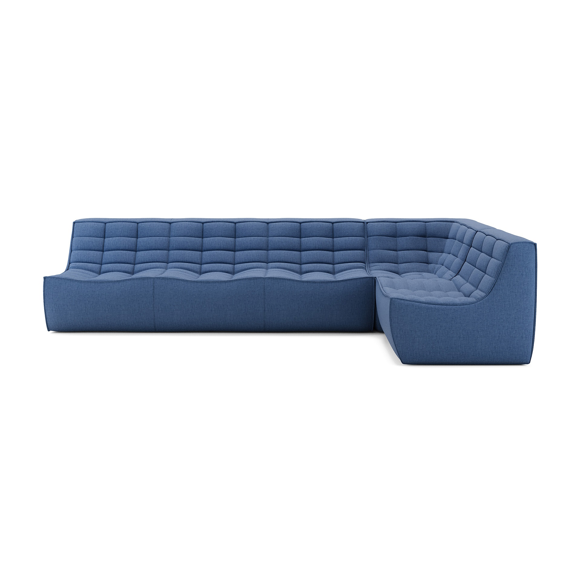 Modulaire bank N701 blue set 1 + 3 seat, 90° recht hoek
