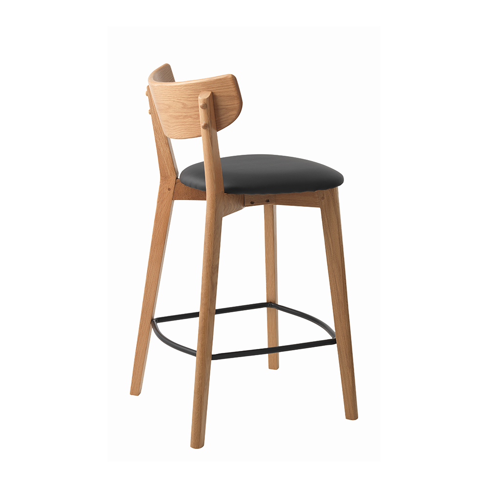 Barkruk Jack hout met kunstleer - 67 cm Naturel