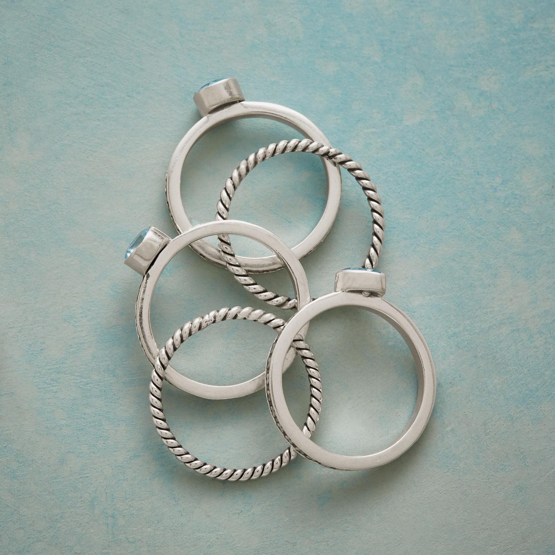 Topaz Twist Rings, Set Of 5 - Sundance Living