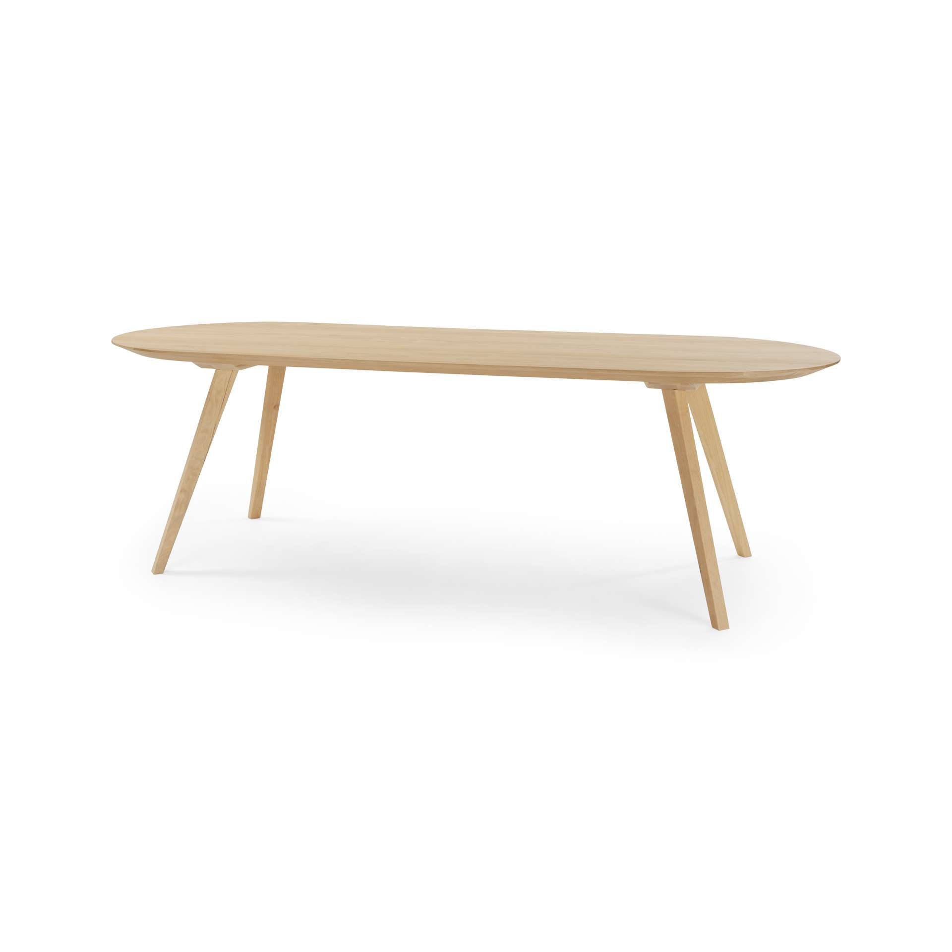 Eettafel Mila plat ovaal groove naturel 220x90 cm