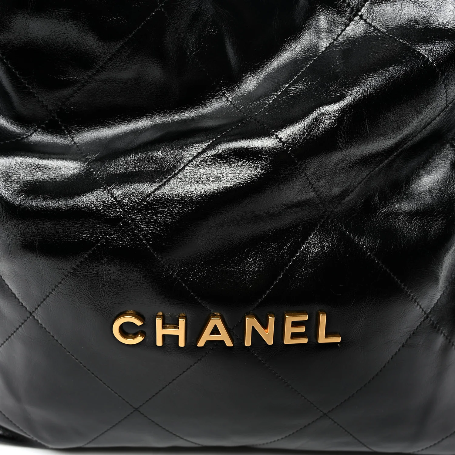 Shiny Calfskin Quilted Chanel 22 Black - Top Club