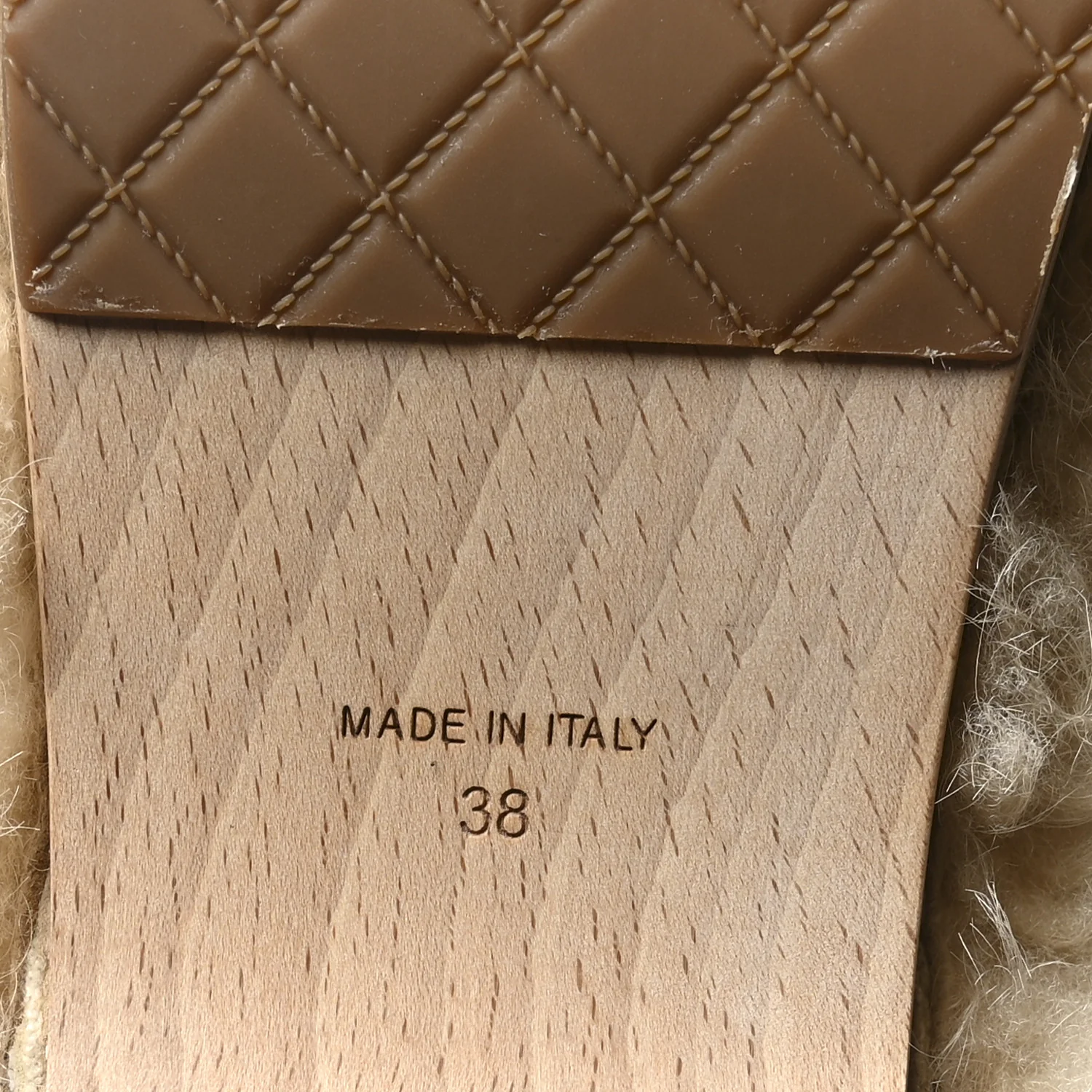 Shearling Lambskin Clogs 38 Beige - Top Club