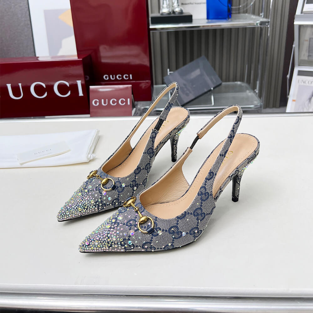 Gucci Women s slingback pump with crystal Horsebit - Top Club
