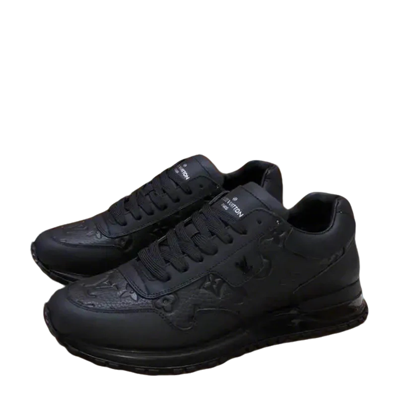 Louis Vuitton Men's Black Embossed Logo Sneakers With Premium Craftsmanship - Sneaker Replica Workshop
