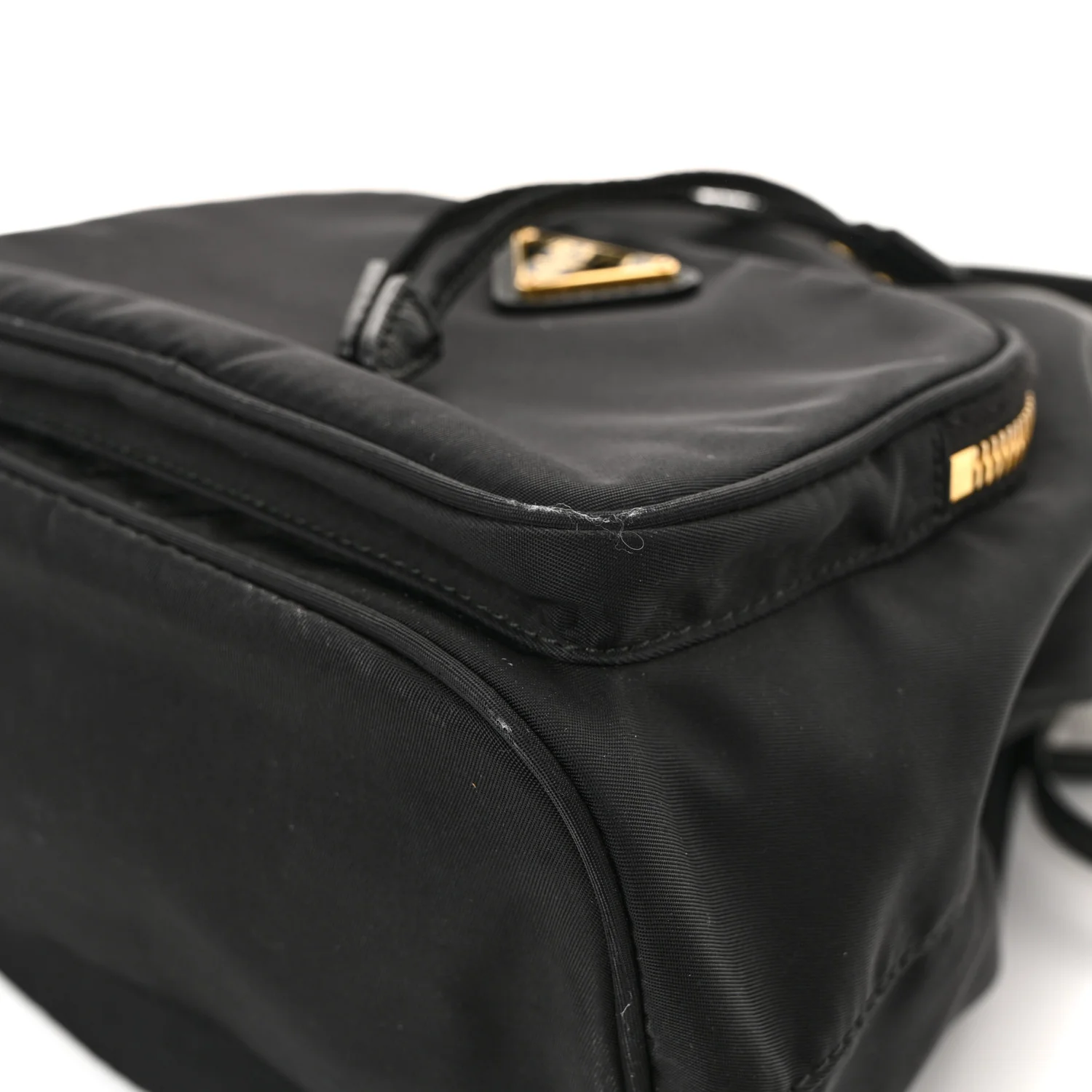 Saffiano Tessuto Nylon Mini Bucket Crossbody Bag Black - Top Club