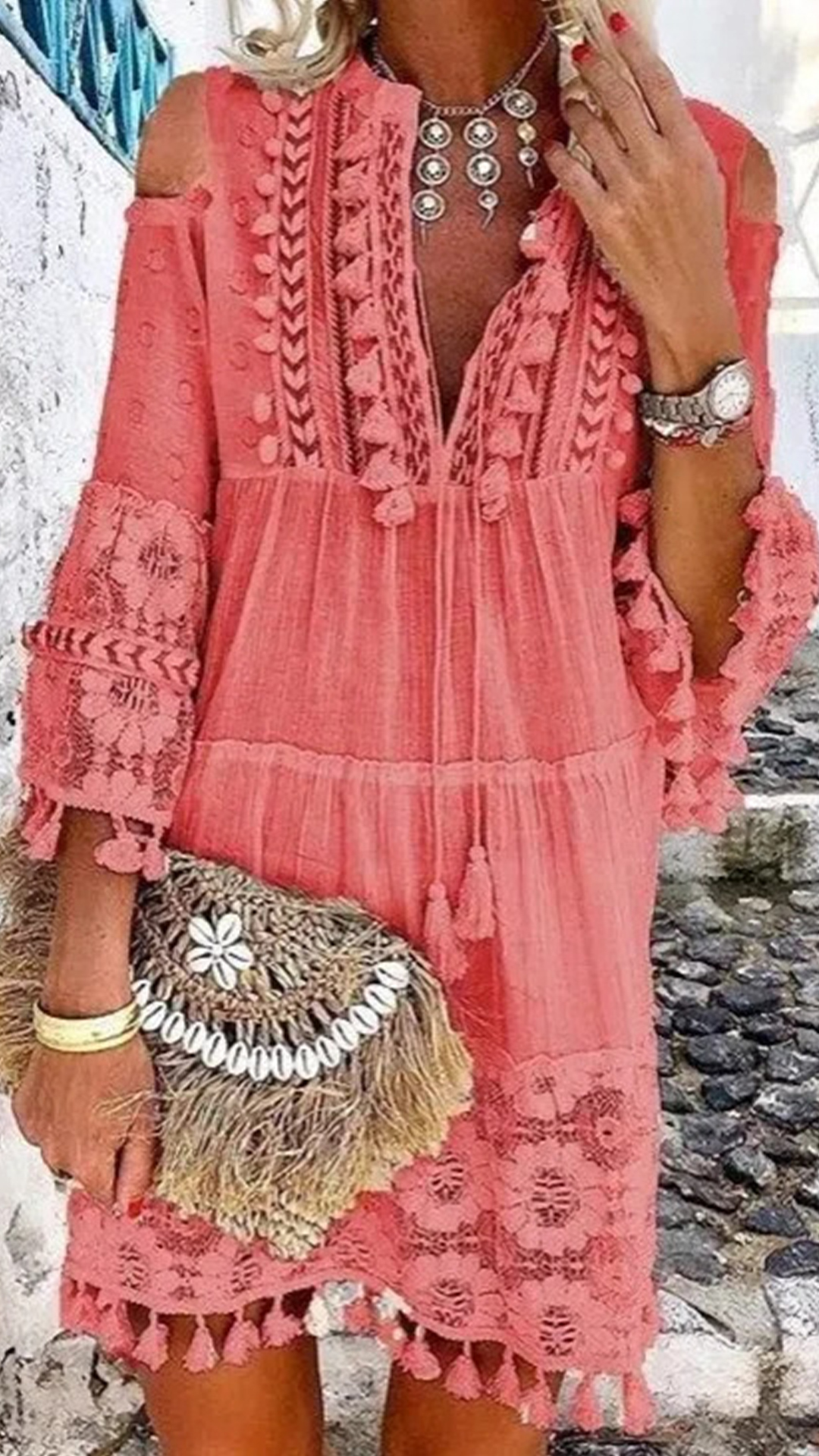 Women's Bohemian Tassel Cotton-Blend Dress - Nordfashionstorm - Women's Clothing, Fashion for You - Nordfashionstorm.com