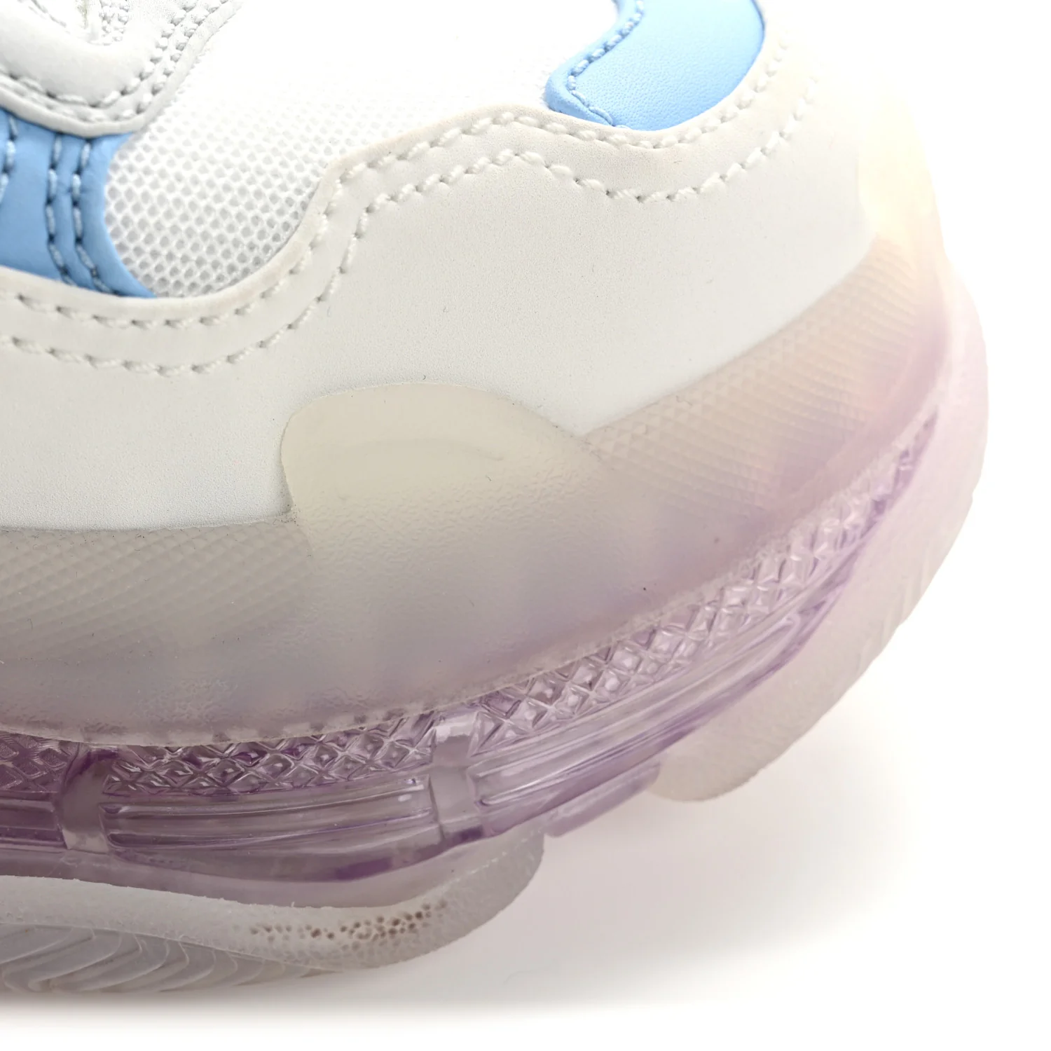 Fabric Mesh Clear Sole Womens Triple S Sneakers 36 Light Blue Grey Lilac White - Top Club