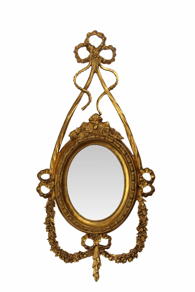 Baroque wall mirror gold in Italian style W 59 x H 125.5 cm - noble & magnificent