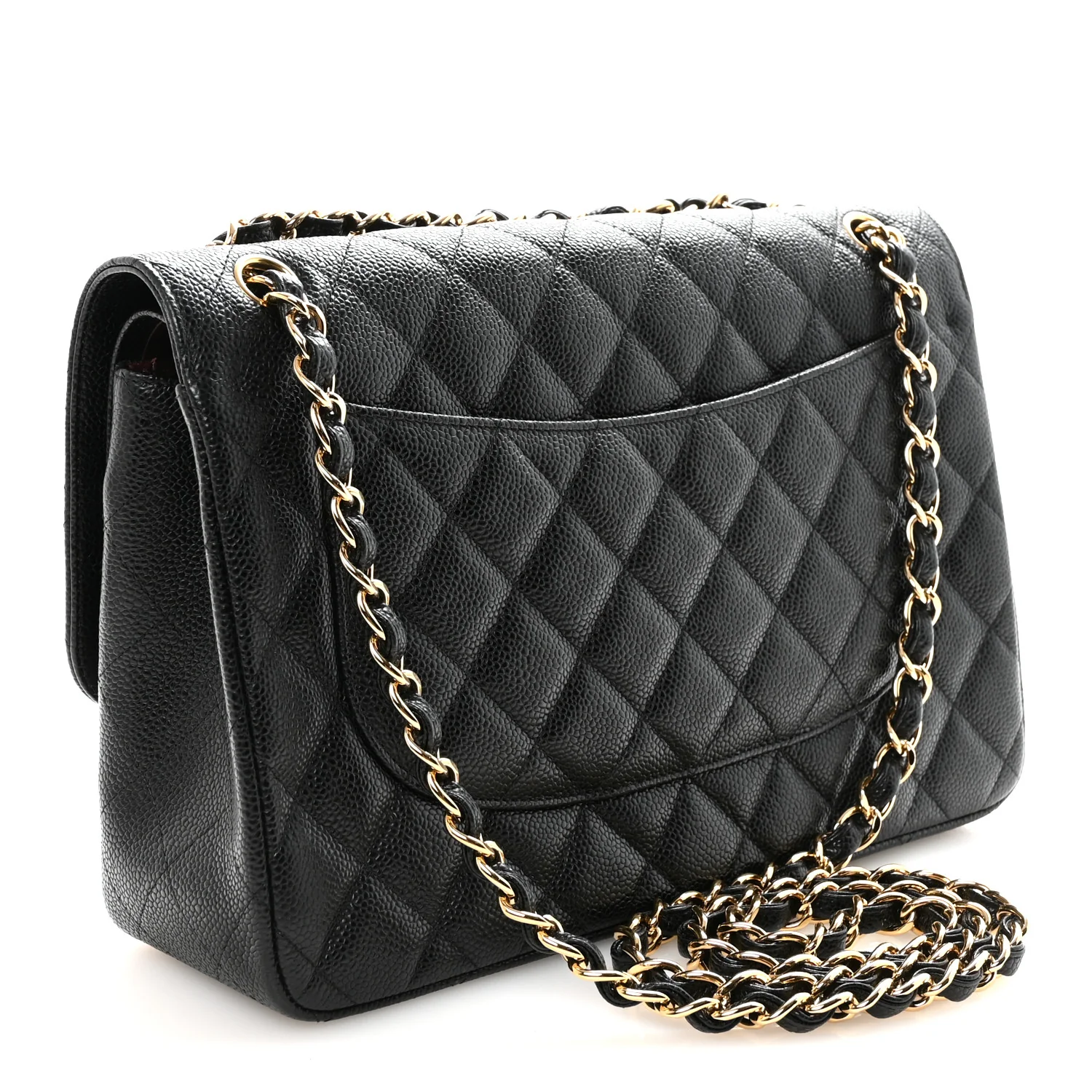 Caviar Quilted Jumbo Double Flap Black - Top Club