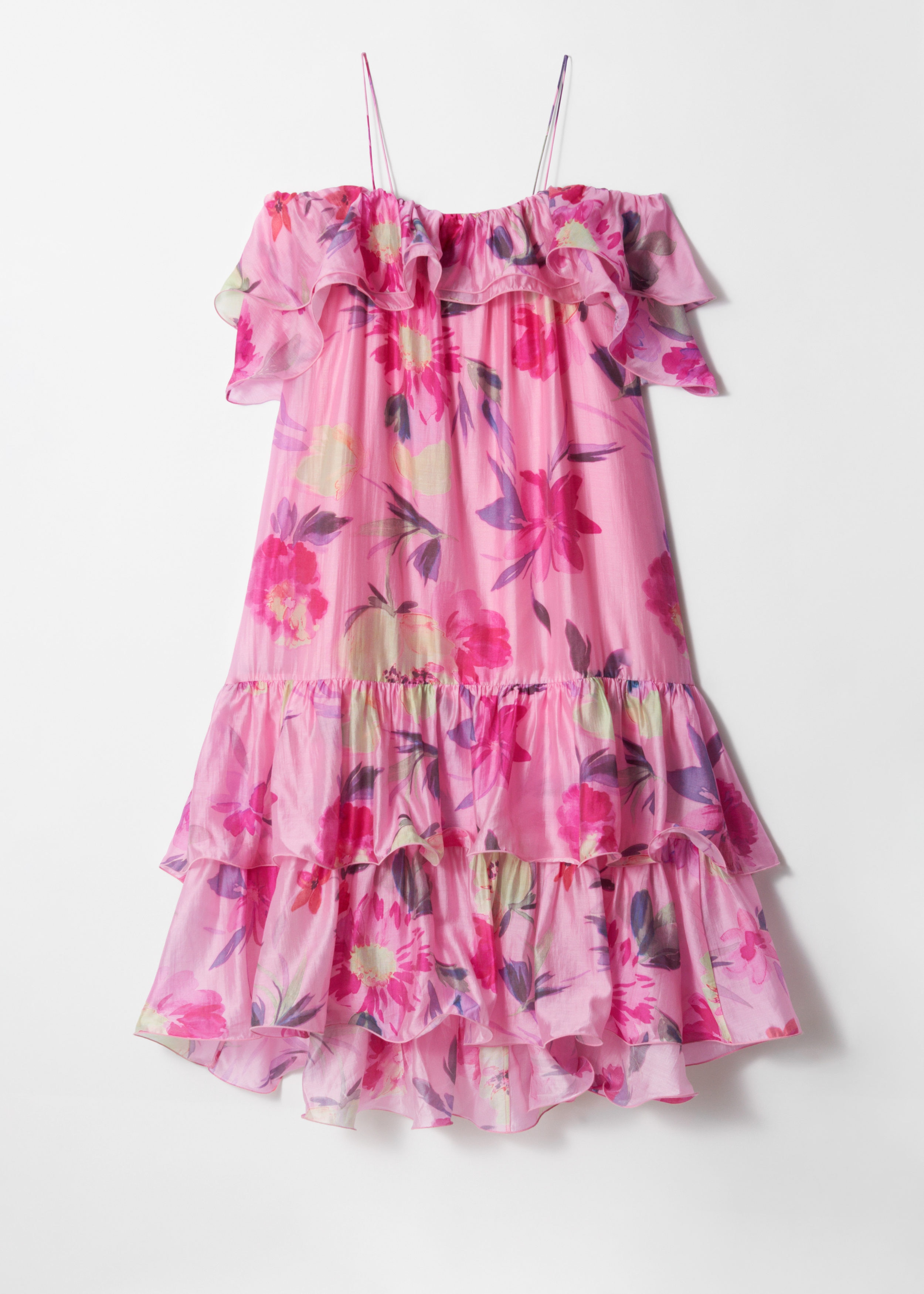 & Other Stories OFF-SHOULDER RUFFLE MAXI DRESS