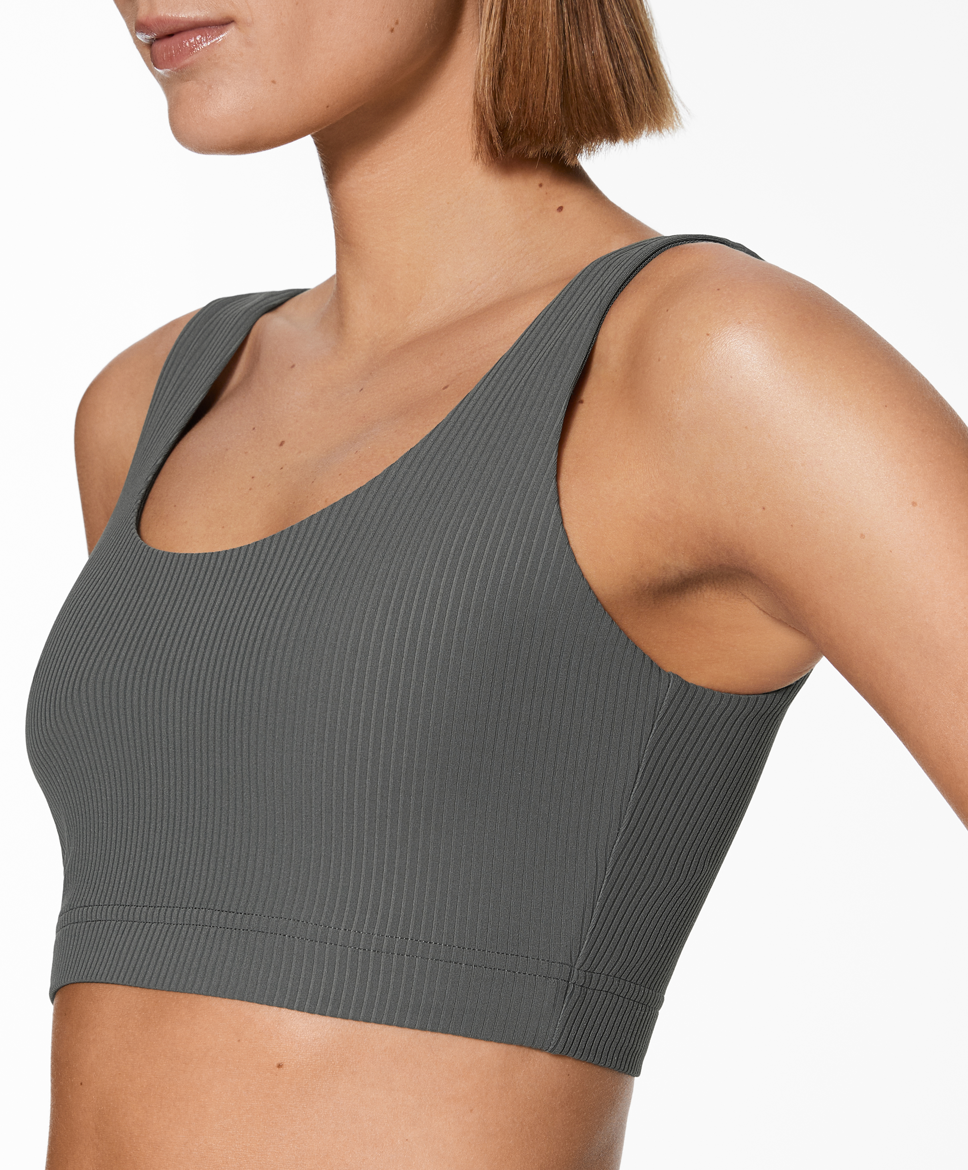 OYSHO Medium-support comfortlux rib sports bra with cups