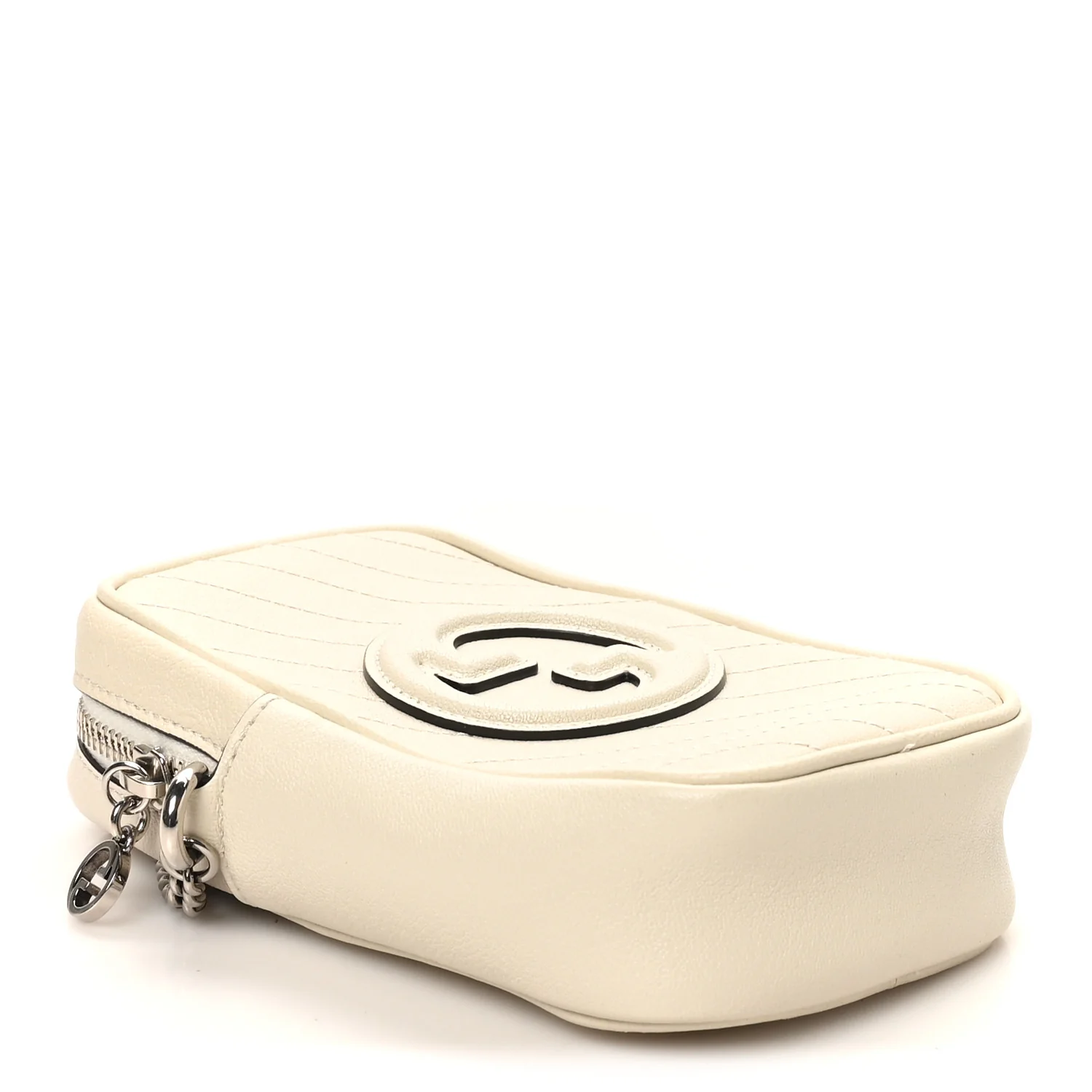 Sakai Be Green Calfskin Diagonal Stitched Mini Blondie Vertical Shoulder Bag Mystic White - Top Club