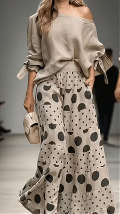 Women's Casual Polka Dot Pocket Pants Two-Piece Set - Nordfashionstorm - Women's Clothing, Fashion for You - Nordfashionstorm.com