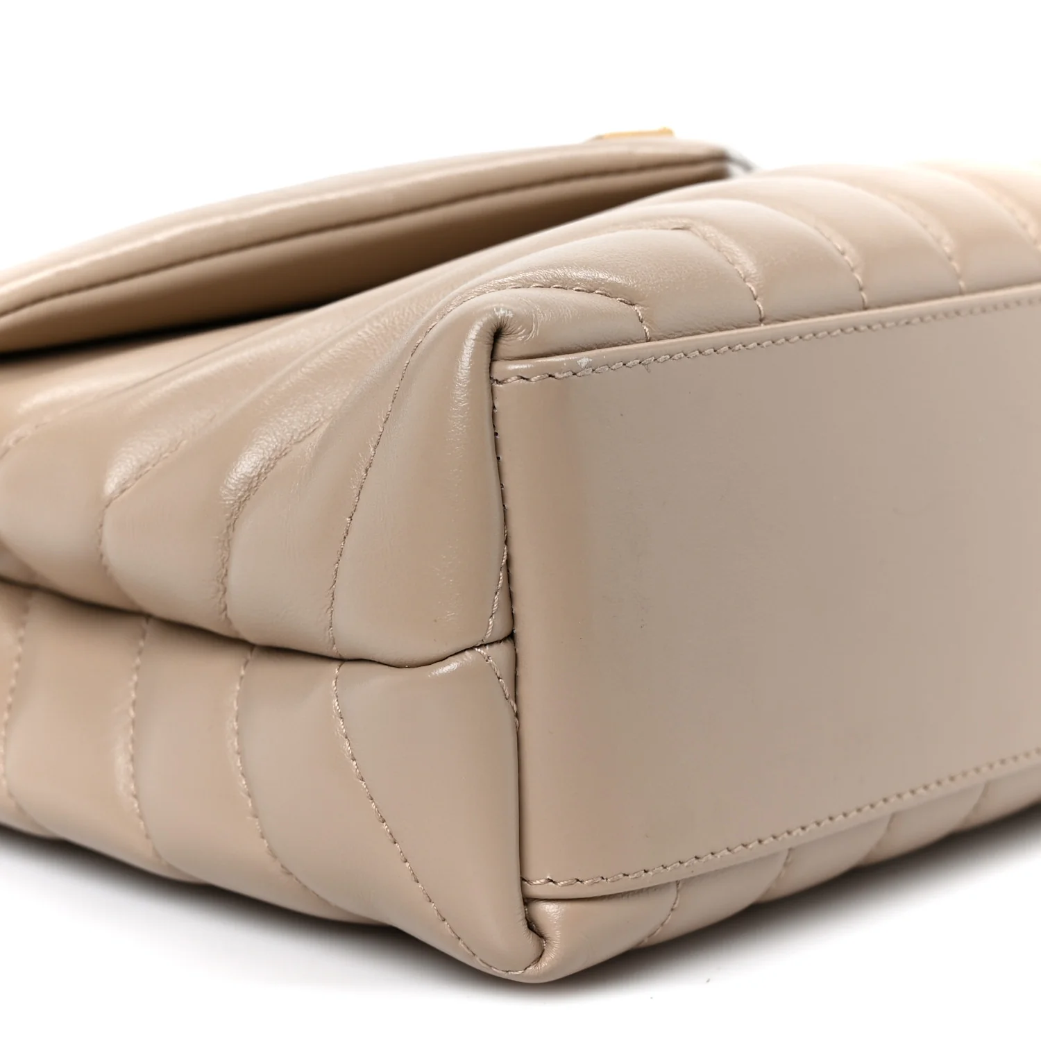 Calfskin Y Quilted Monogram Small Loulou Chain Satchel Dark Beige - Top Club