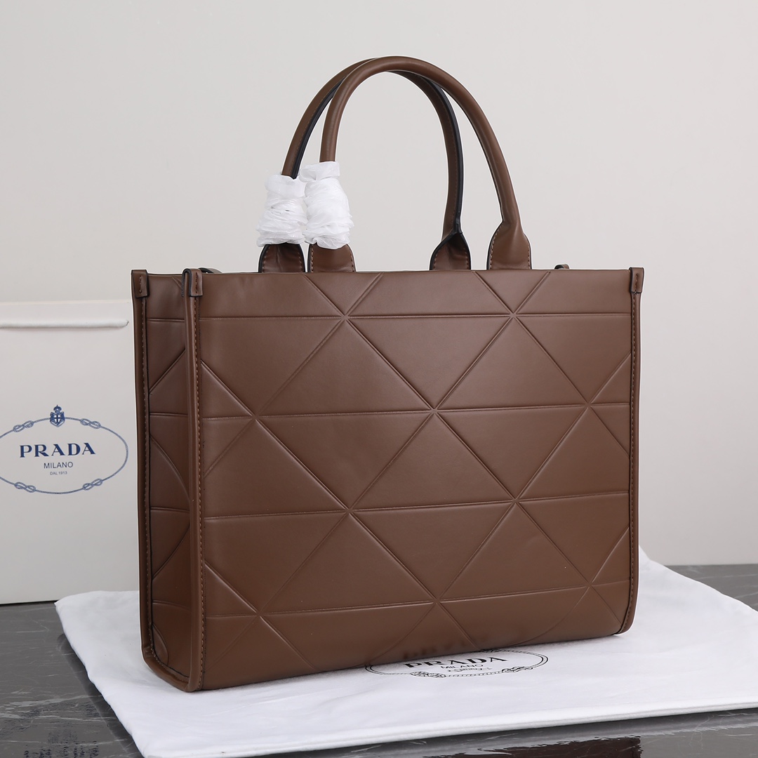 PP big size leather Symbole bag with topstitching - Top Club