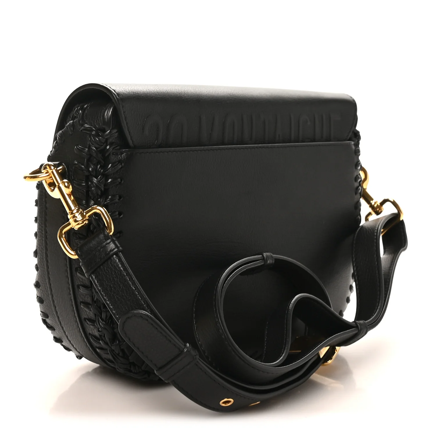 Grained Calfskin Medium Whipstitched Bobby Bag Black - Top Club