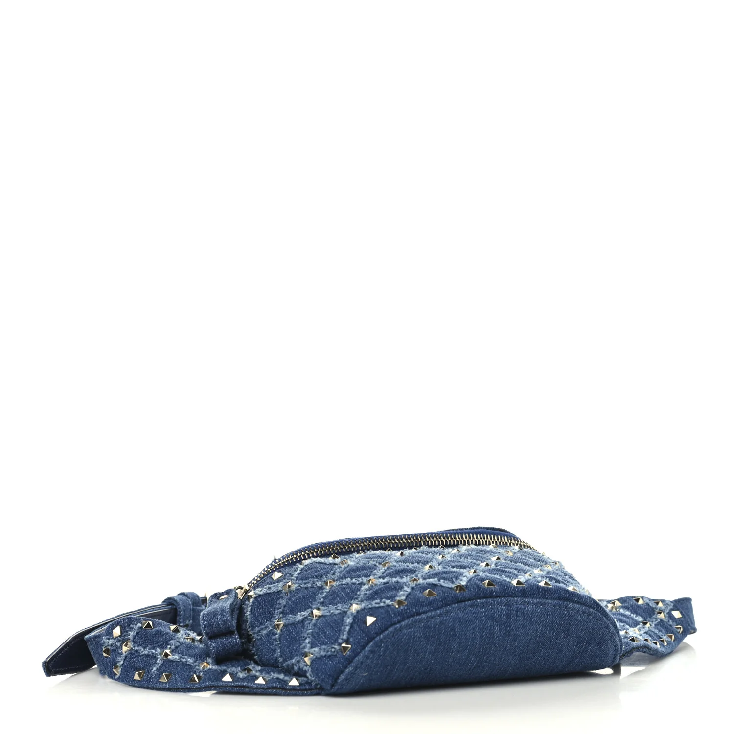 Denim Rockstud Spike Belt Bag 95 Denim - Top Club