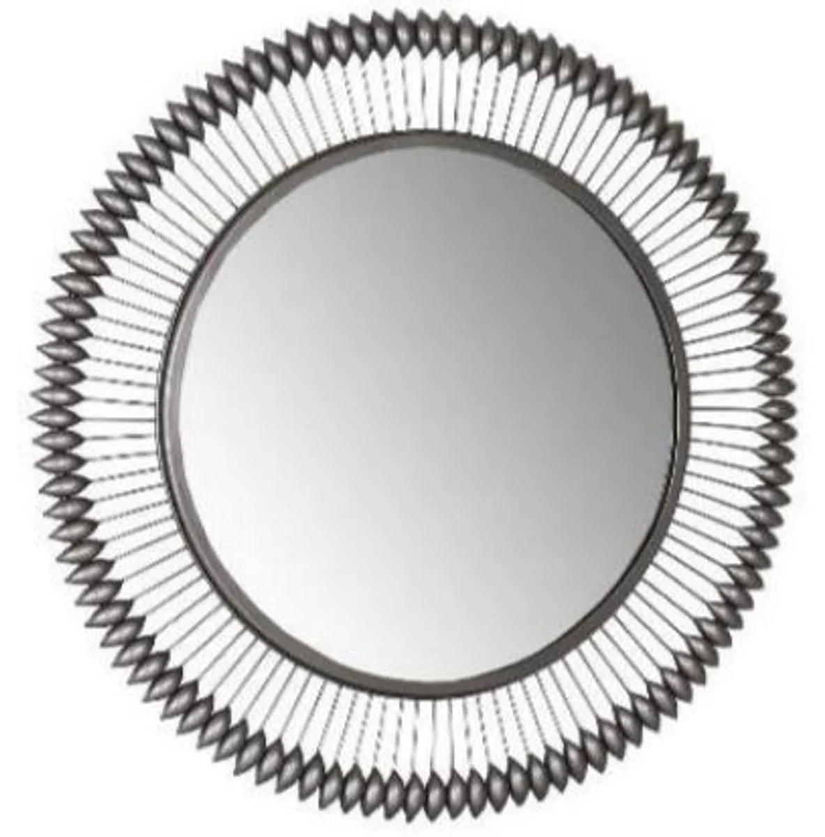 Designer mirror zinc colored Ø 90 cm - Modern powder-coated metal wall mirror - Luxury decorative accessories