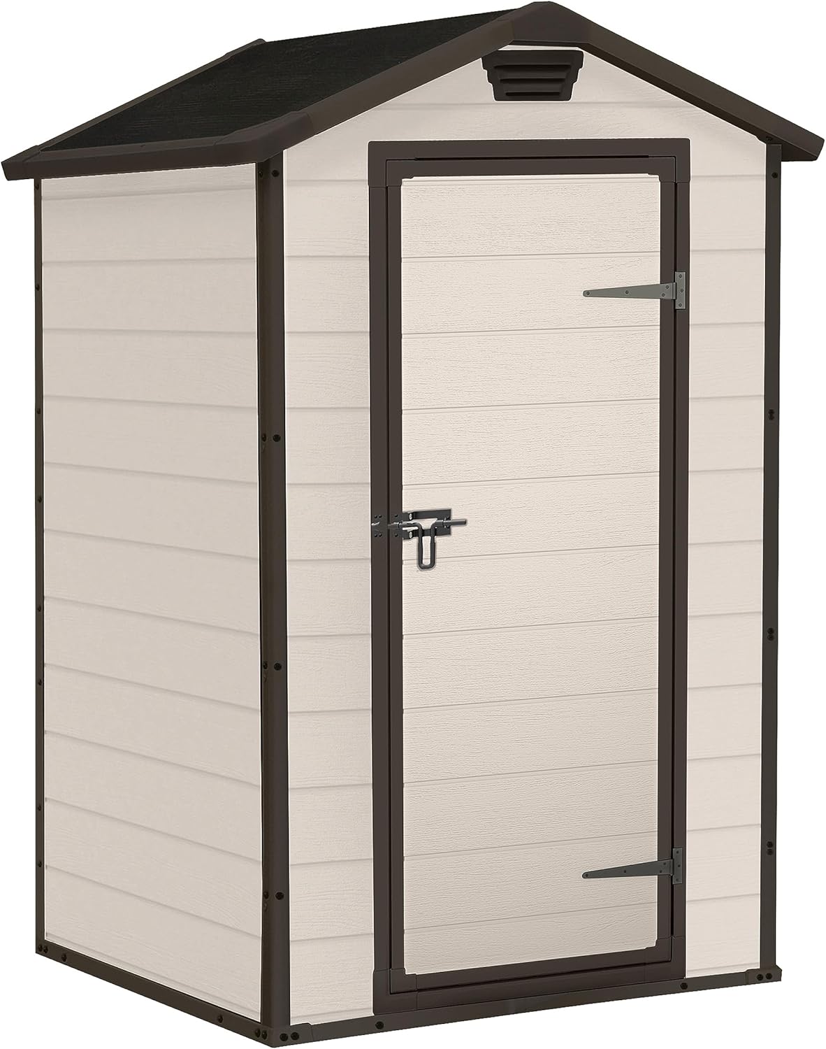 Keter Casetta da Giardino Manor 4x3, Finitura Effetto Legno Graffiato, Beige, 129x103x196H Cm