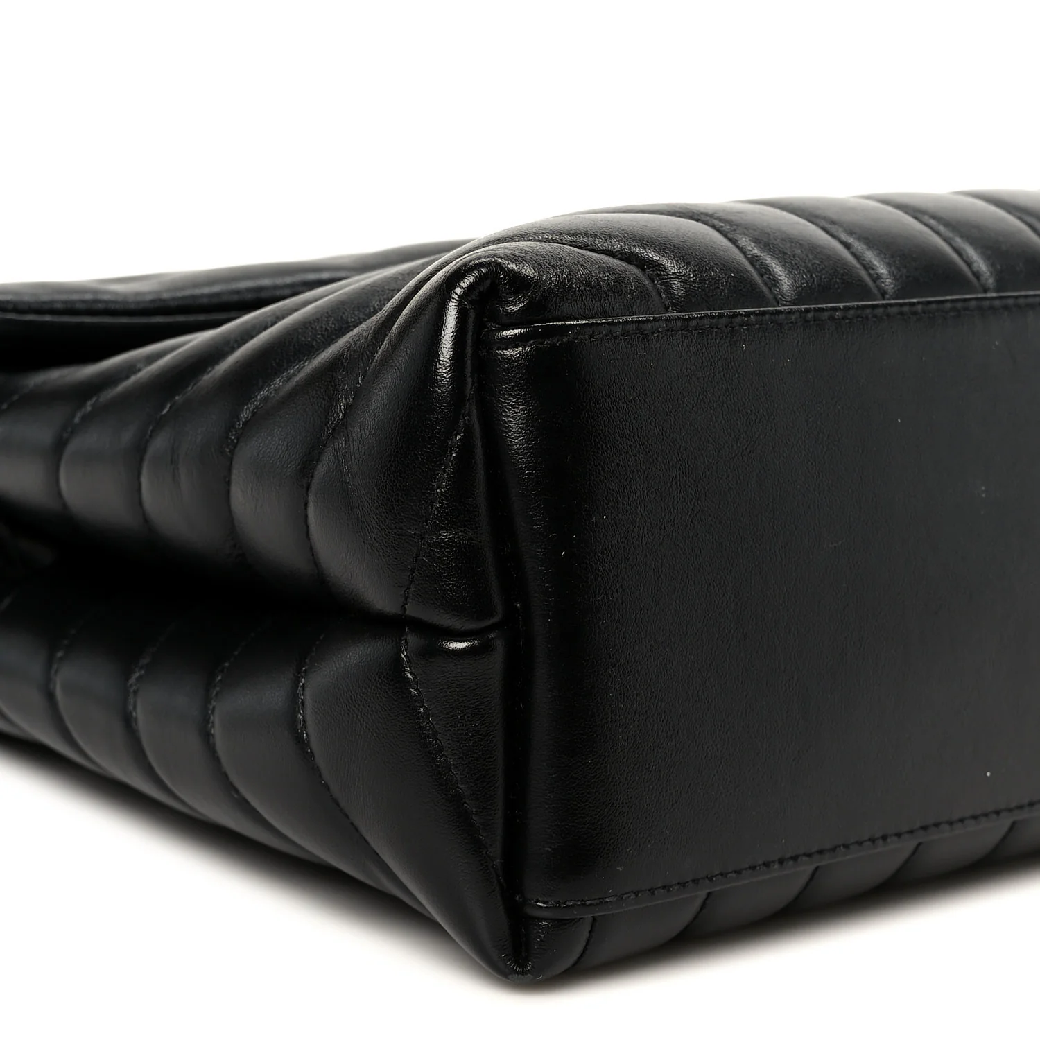 Calfskin Y Quilted Monogram Medium Loulou Chain Satchel Black - Top Club