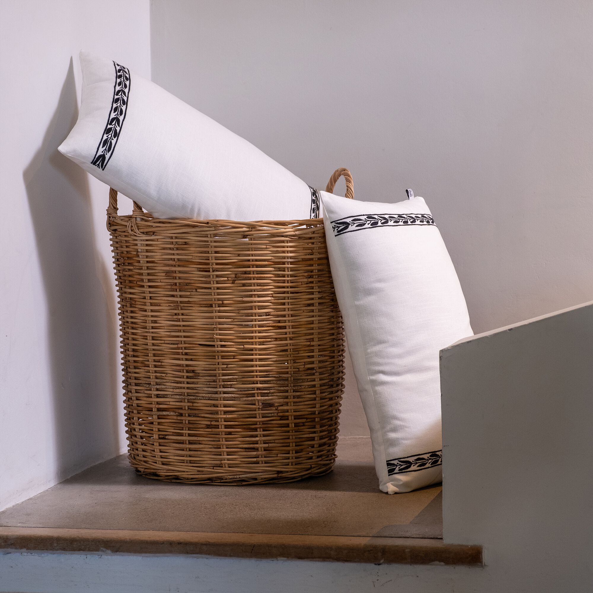 KISSOS - Coussin en coton à motif Kissos 40x60cm - blanc