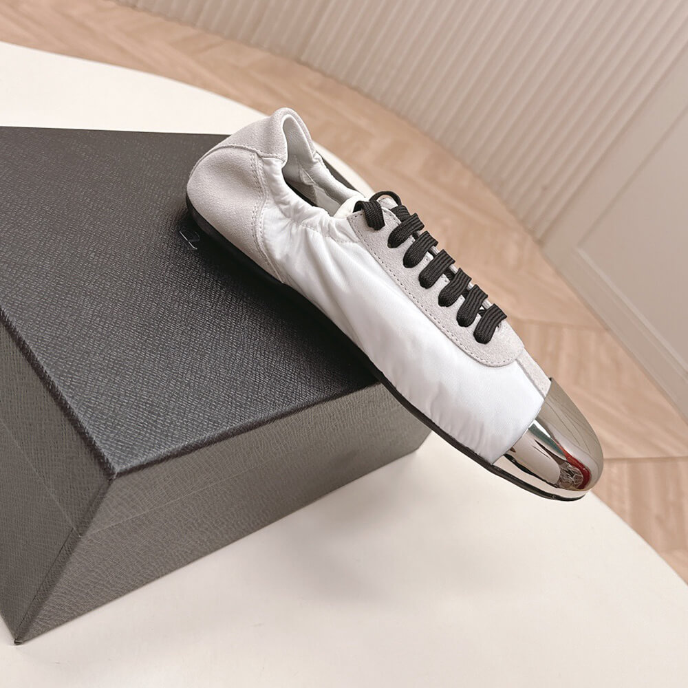 PRADA Collapse Re-Nylon and suede sneakers with metal toecap - Top Club