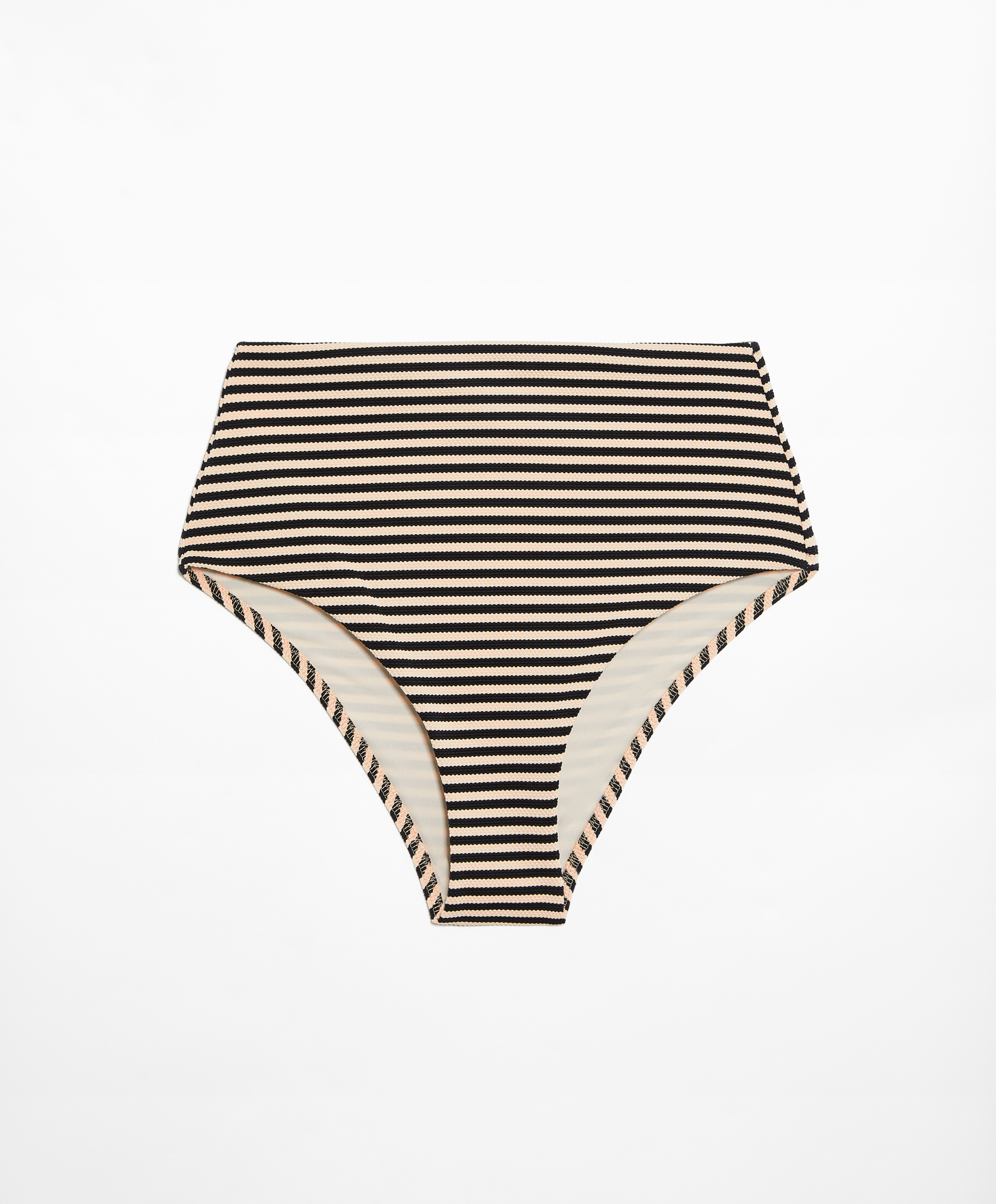 OYSHO Striped piqué high-rise bikini briefs