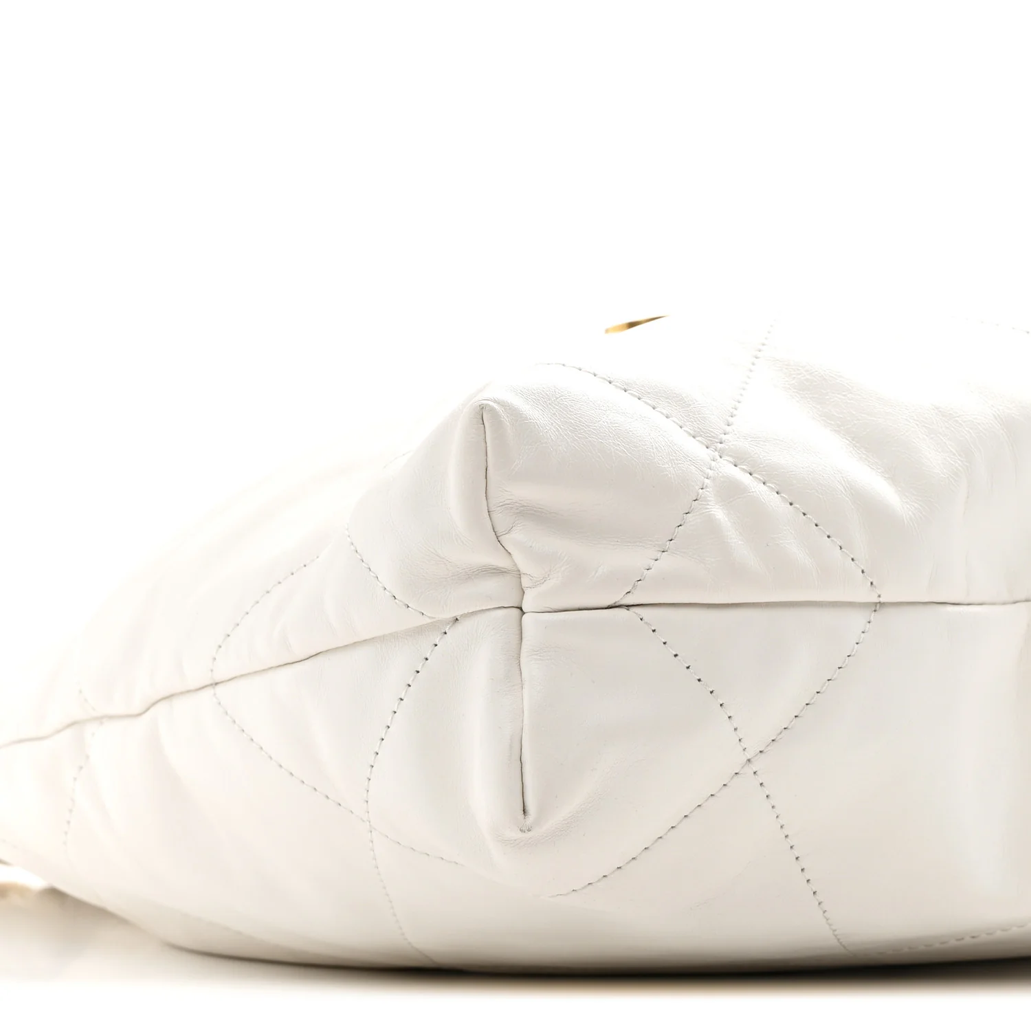 Shiny Calfskin Quilted Small Chanel 22 White - Top Club