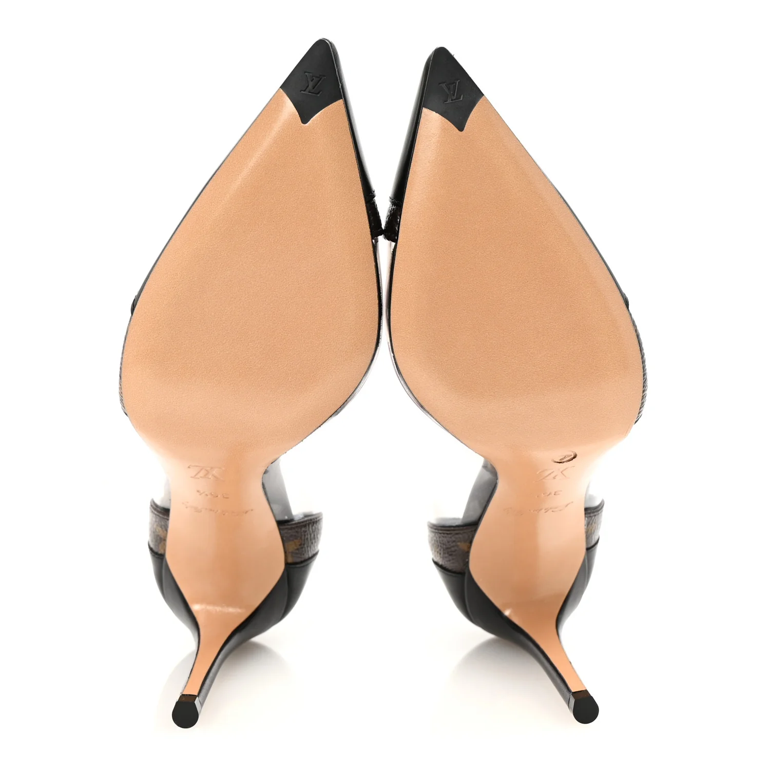 Monogram PVC Call Back Pumps 36.5 Black - Top Club