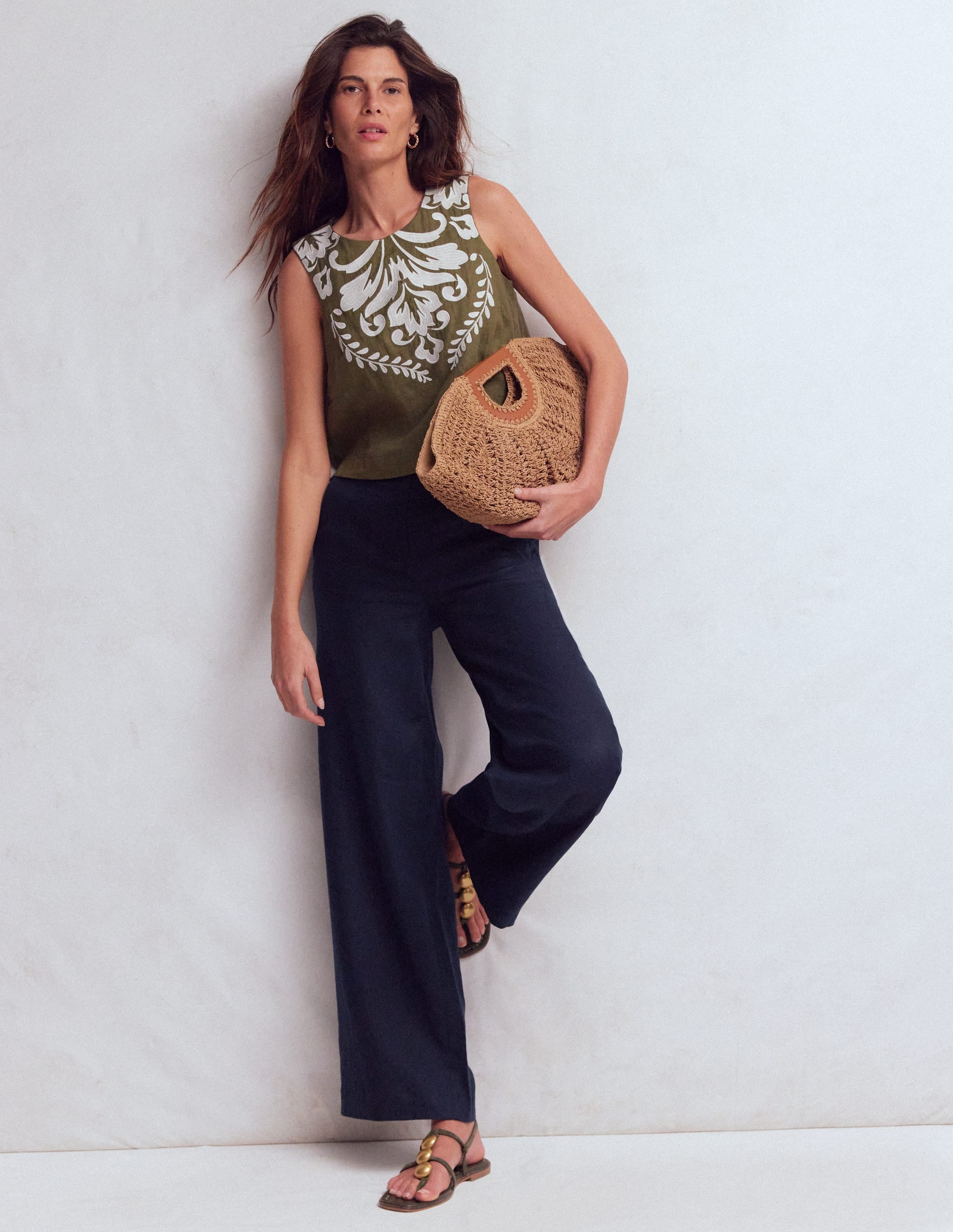 Belgravia Leinenhose-Marineblau