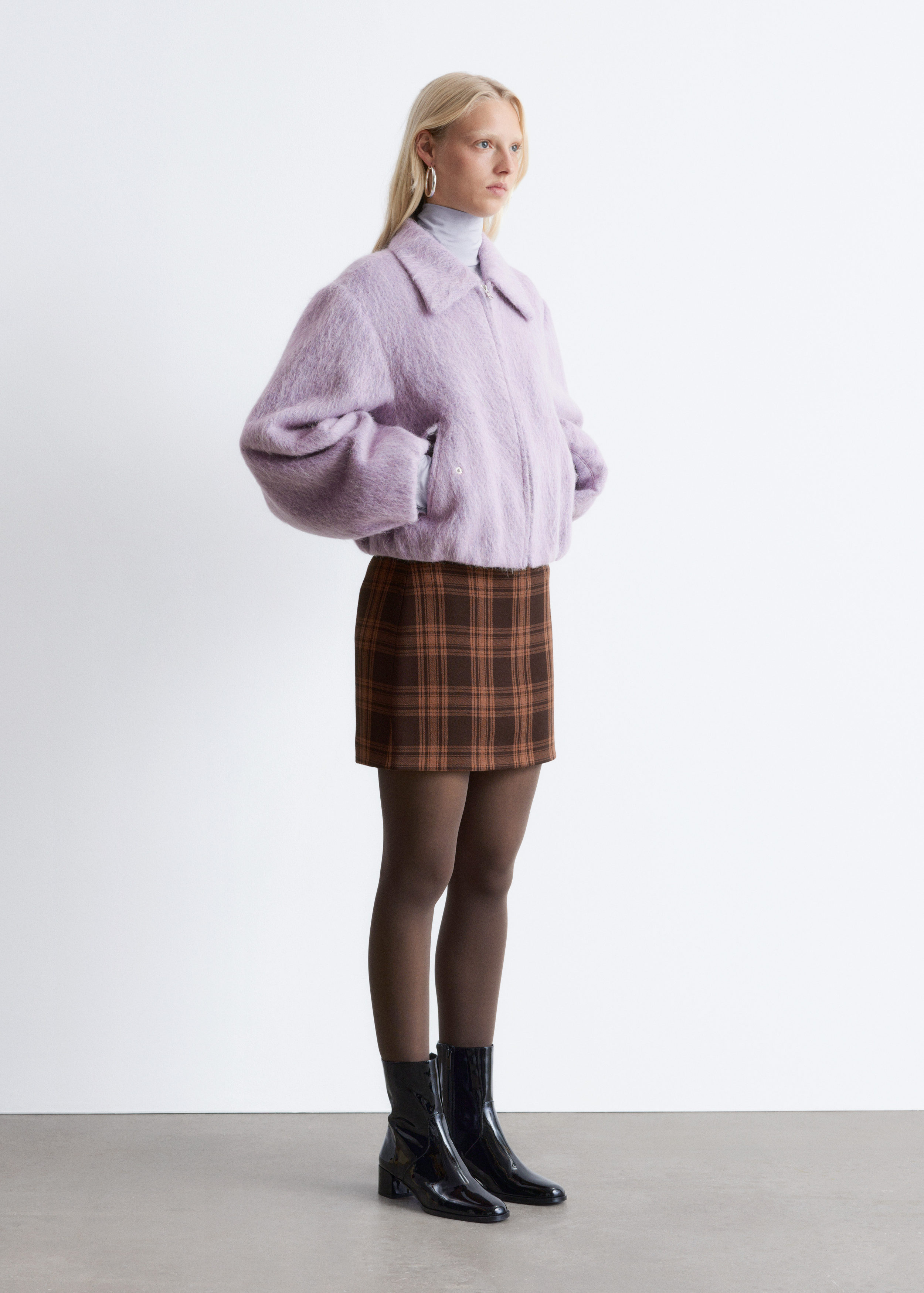 & Other Stories HEELED GLOSSED-LEATHER ANKLE BOOTS