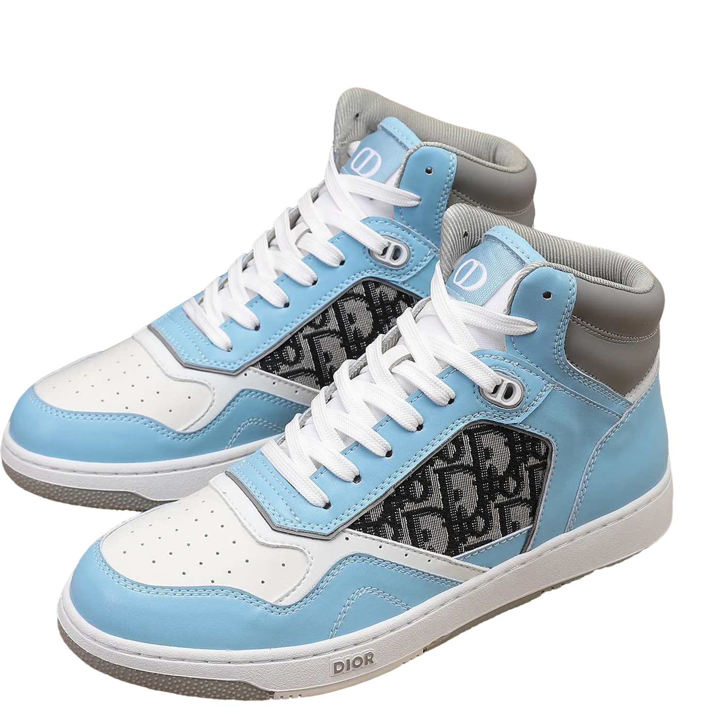 Dior Men's High Top Sneakers with Oblique Pattern and Adjustable Strap - Sneaker Replica Workshop