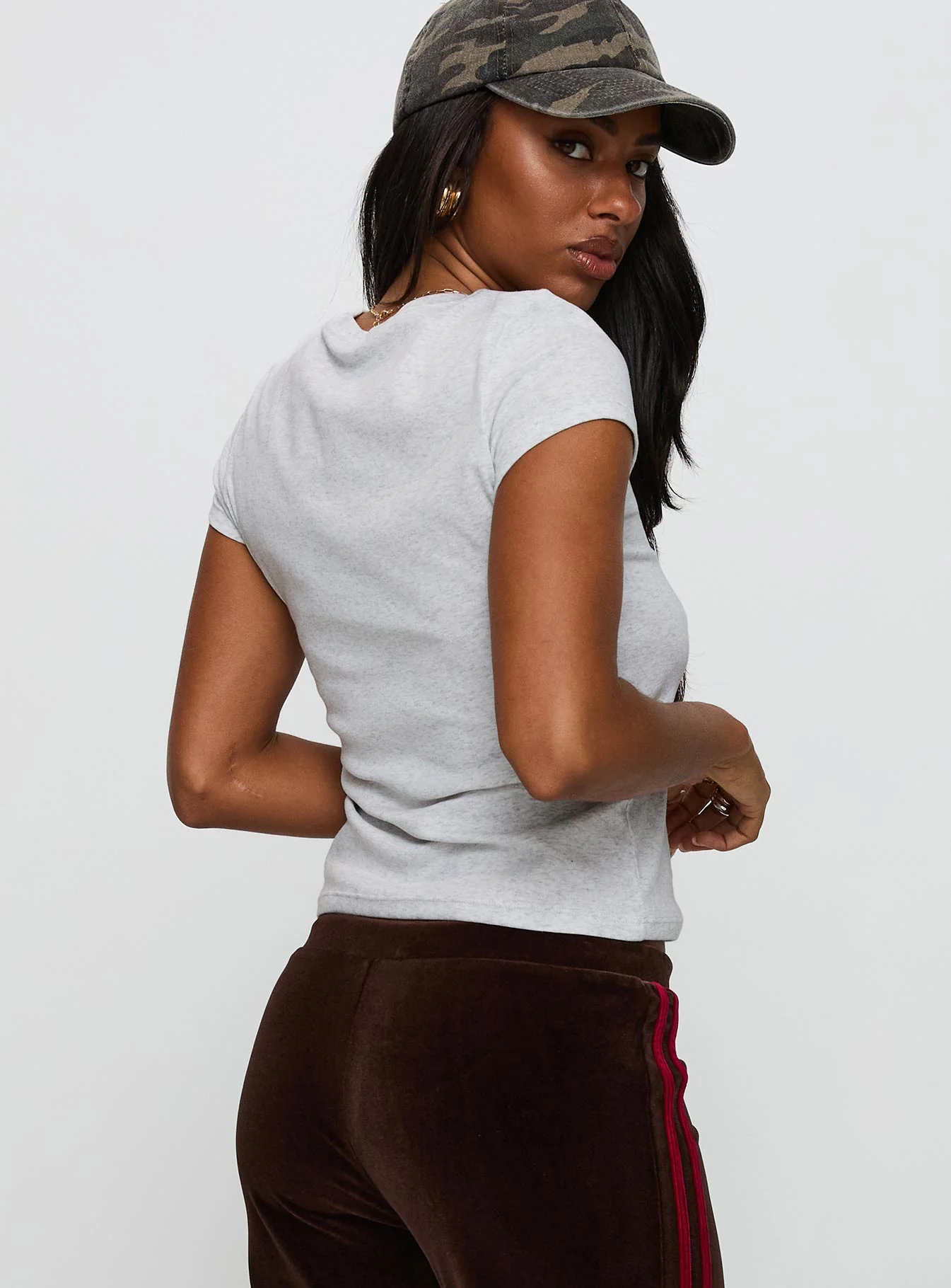 Prestige Longline Baby Tee Grey