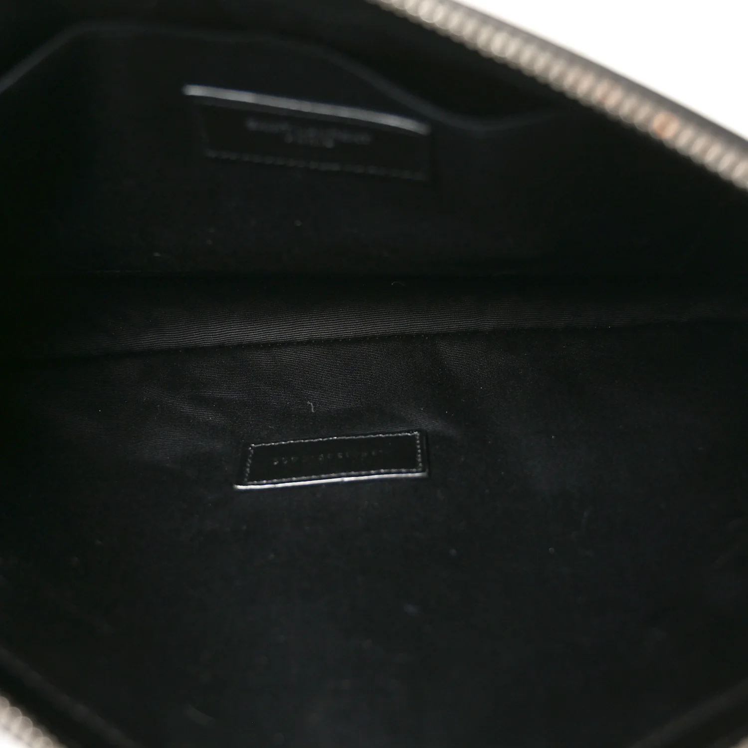 Linen Canvas Rive Gauche Zipped Pouch Black - Top Club