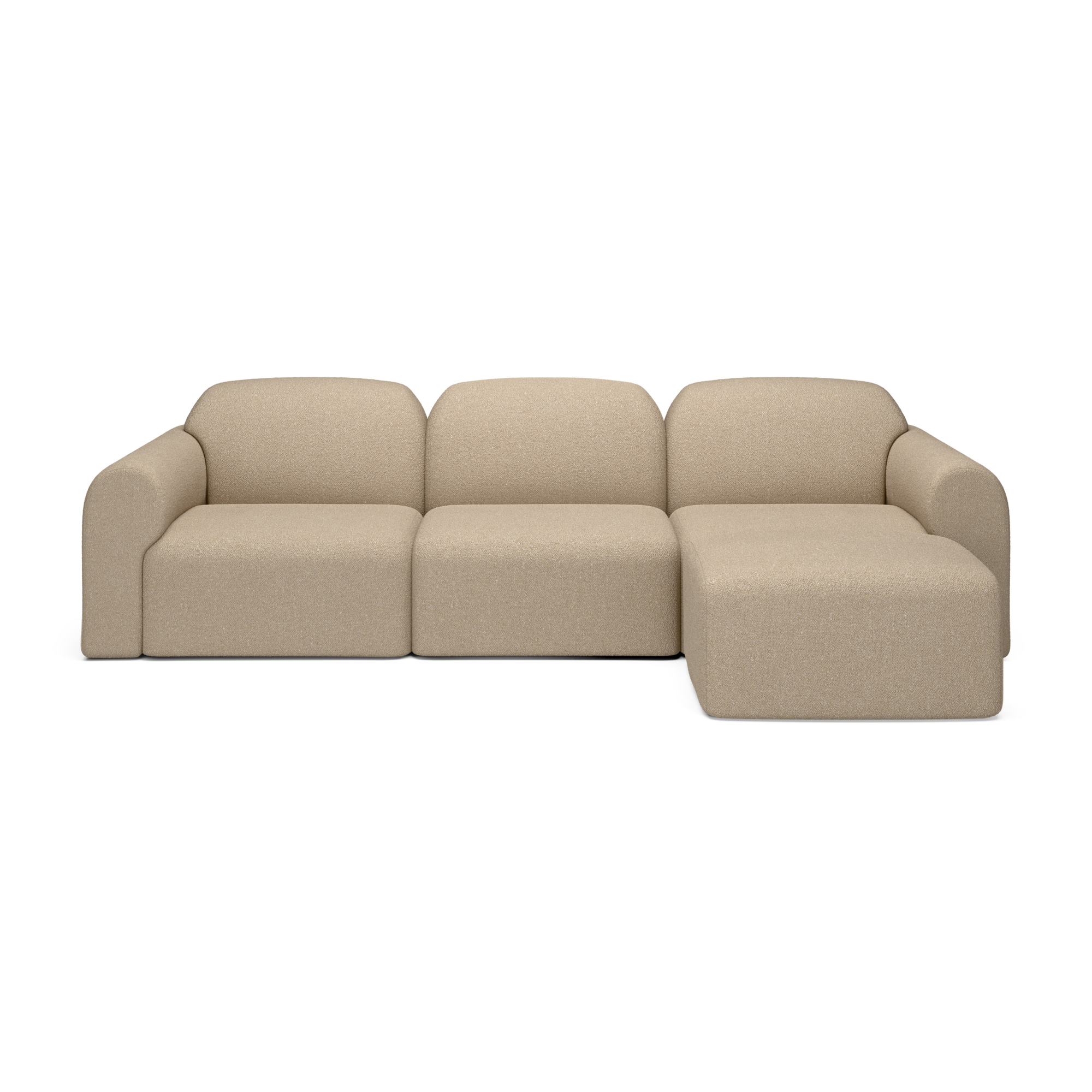 3-zitsbank Bulky met hocker almond