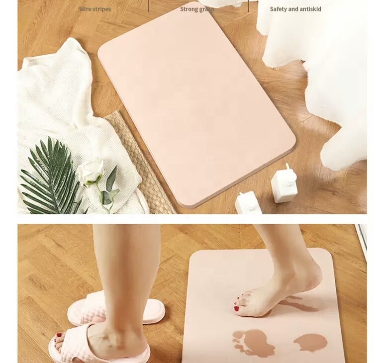 Water Absorbent Anti-Slip Diatomite Bath Mat