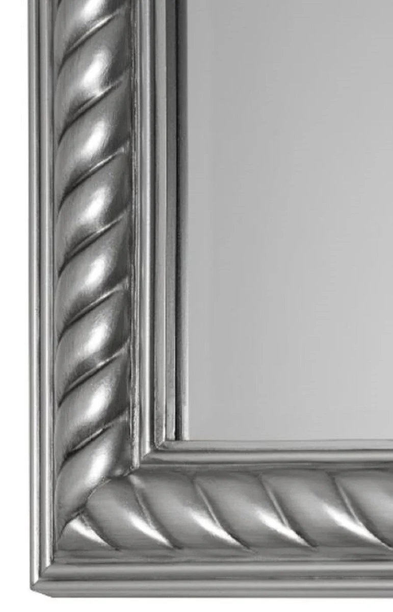 Baroque living room wall mirror antique silver 72 x H. 162 cm - Handmade mirror in the baroque style