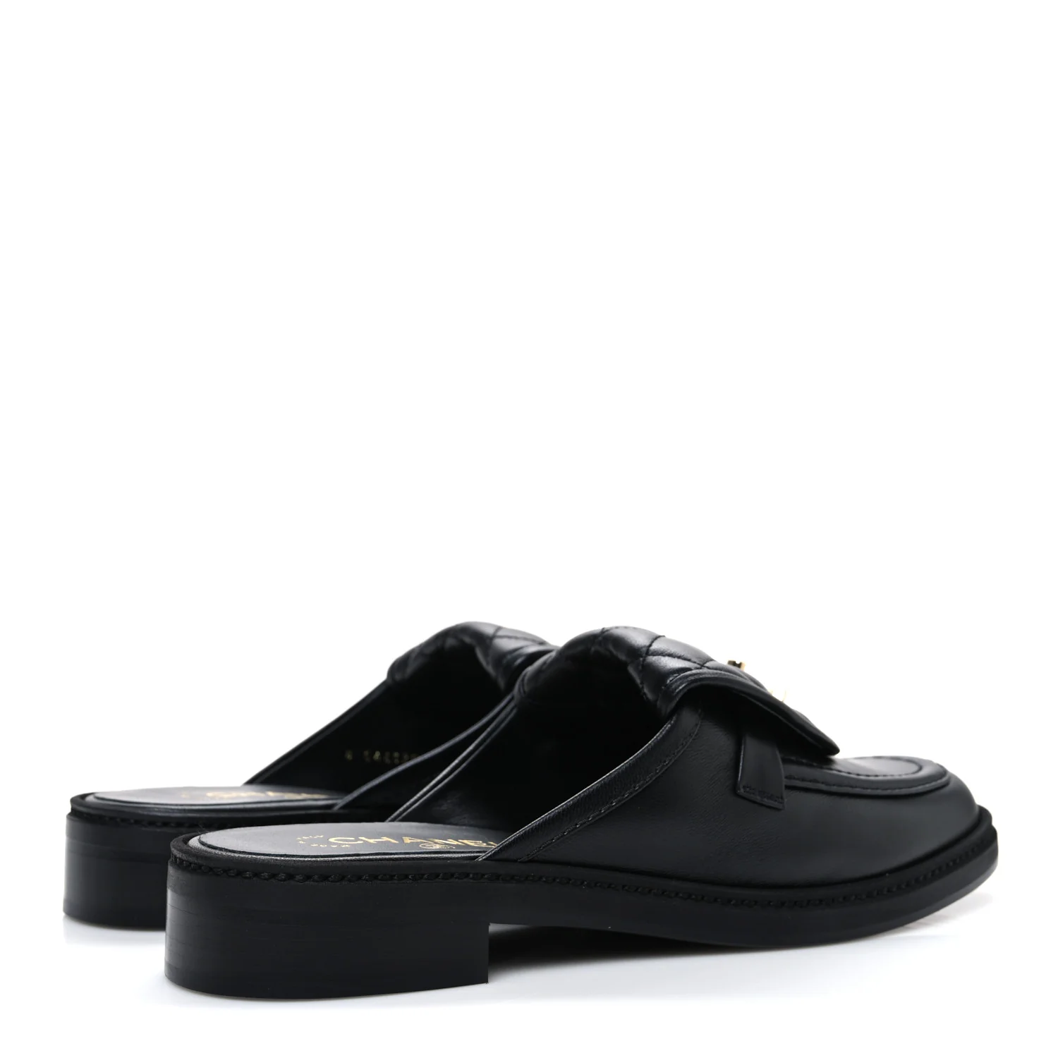 Lambskin Quilted CC Turnlock Mules 40 Black - Top Club