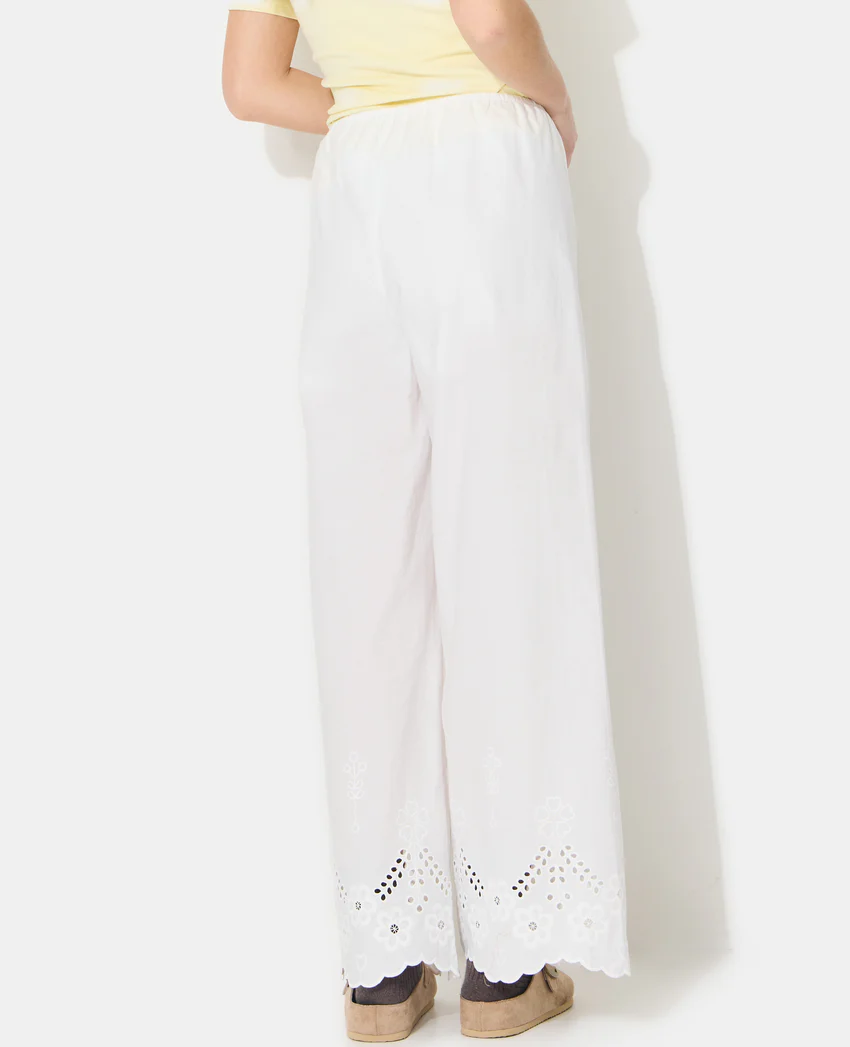 Pimkie Pantalon droit avec broderie anglaise ajourée