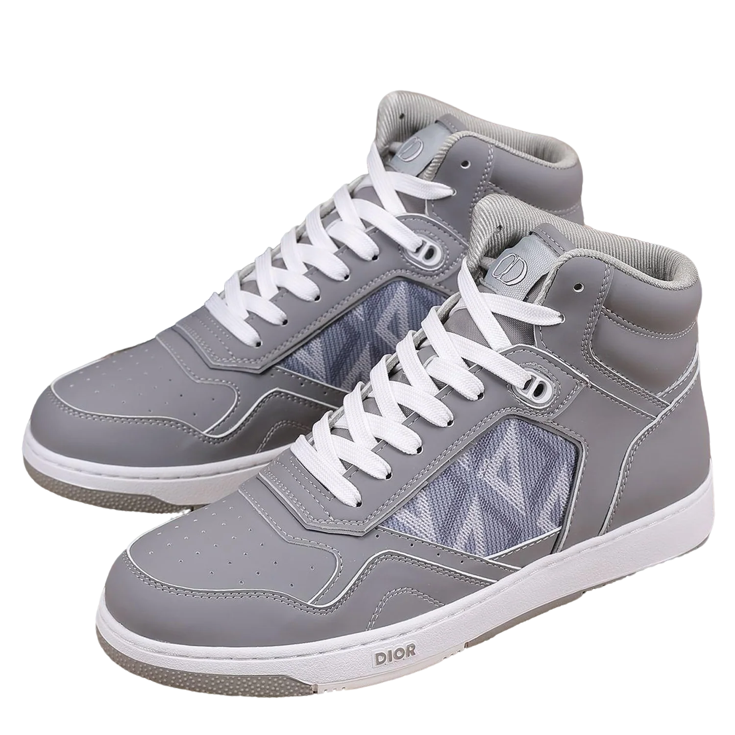Dior Men's High Top Sneakers with Oblique Pattern and Adjustable Strap - Sneaker Replica Workshop
