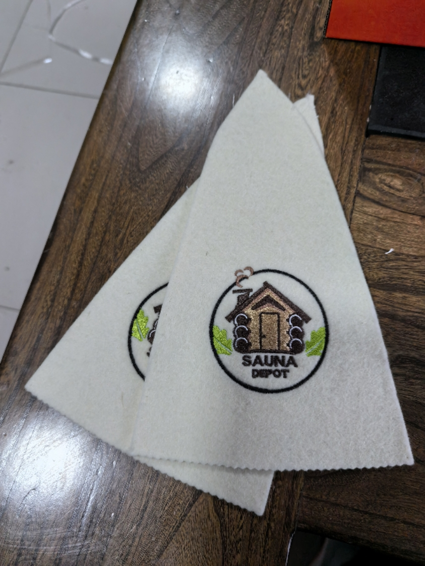 Organic Wool Felt Thermal Eco-Friendly Sauna Cap Embroidered Banya Shower Hat for Men Women Russian Bath Accessory