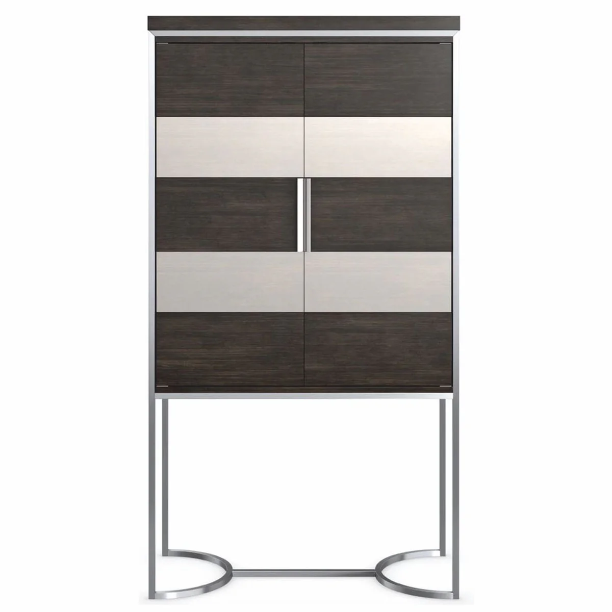 Luxury bar cabinet / wine cabinet brown / silver H. 198 cm - bar furniture